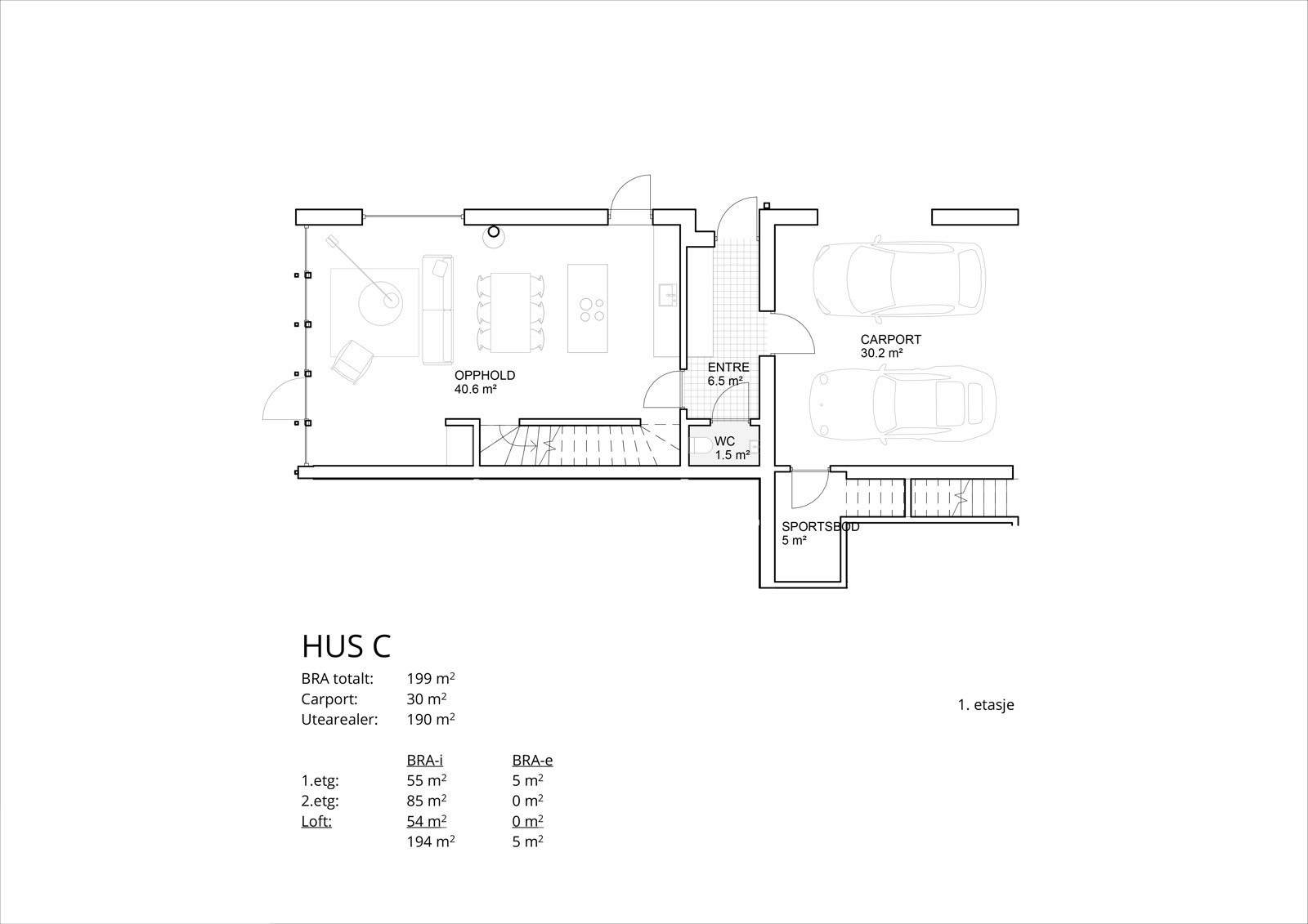Hus C - 1. etasje Galleribilde
