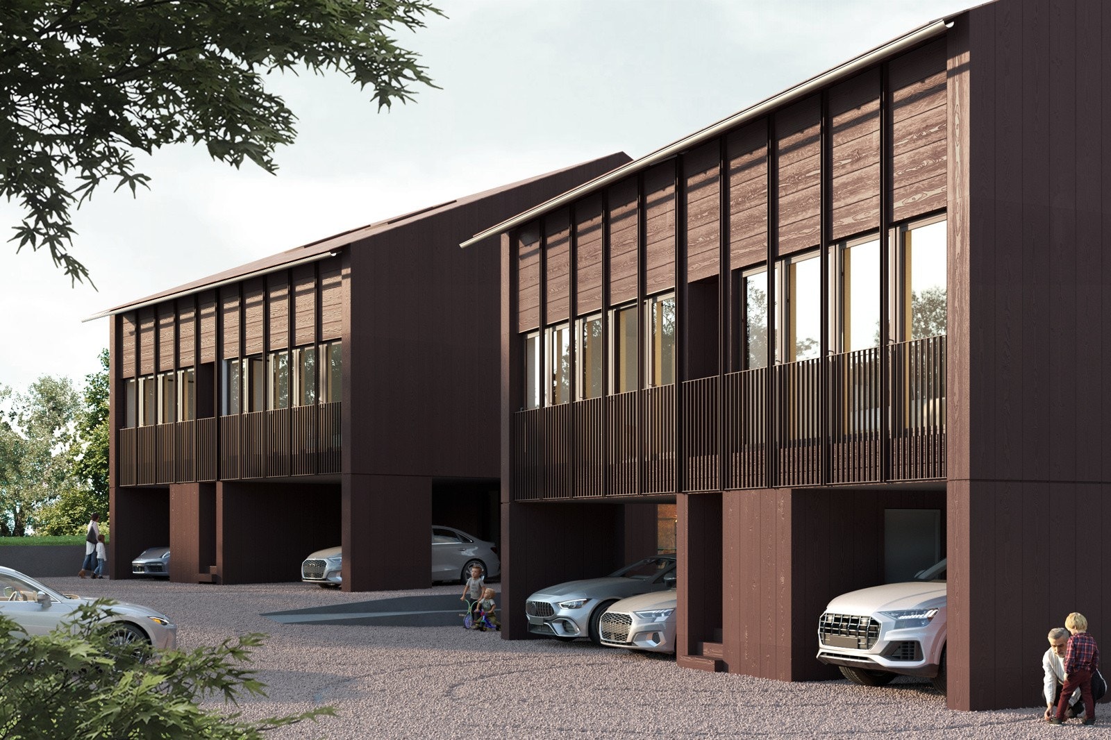 De fleksible planløsningene tilbyr god plass og muligheten til å tilpasse etter eget ønske, inkludert to separate innganger, som gir mulighet for en egen utleiedel eller en privat avdeling for større barn Galleribilde