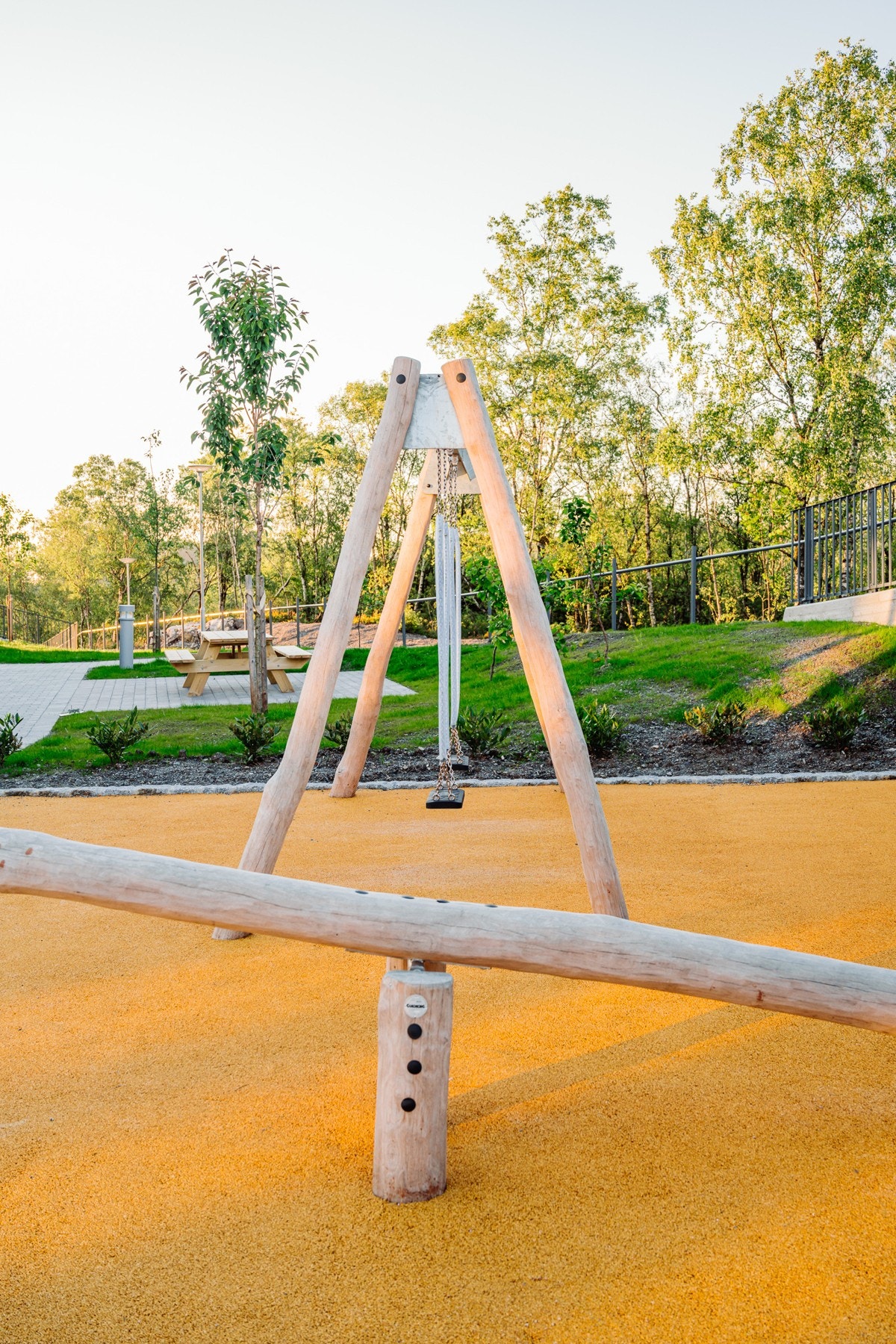 Det er flotte lekearealer på fellesområdene til prosjektet. Galleribilde