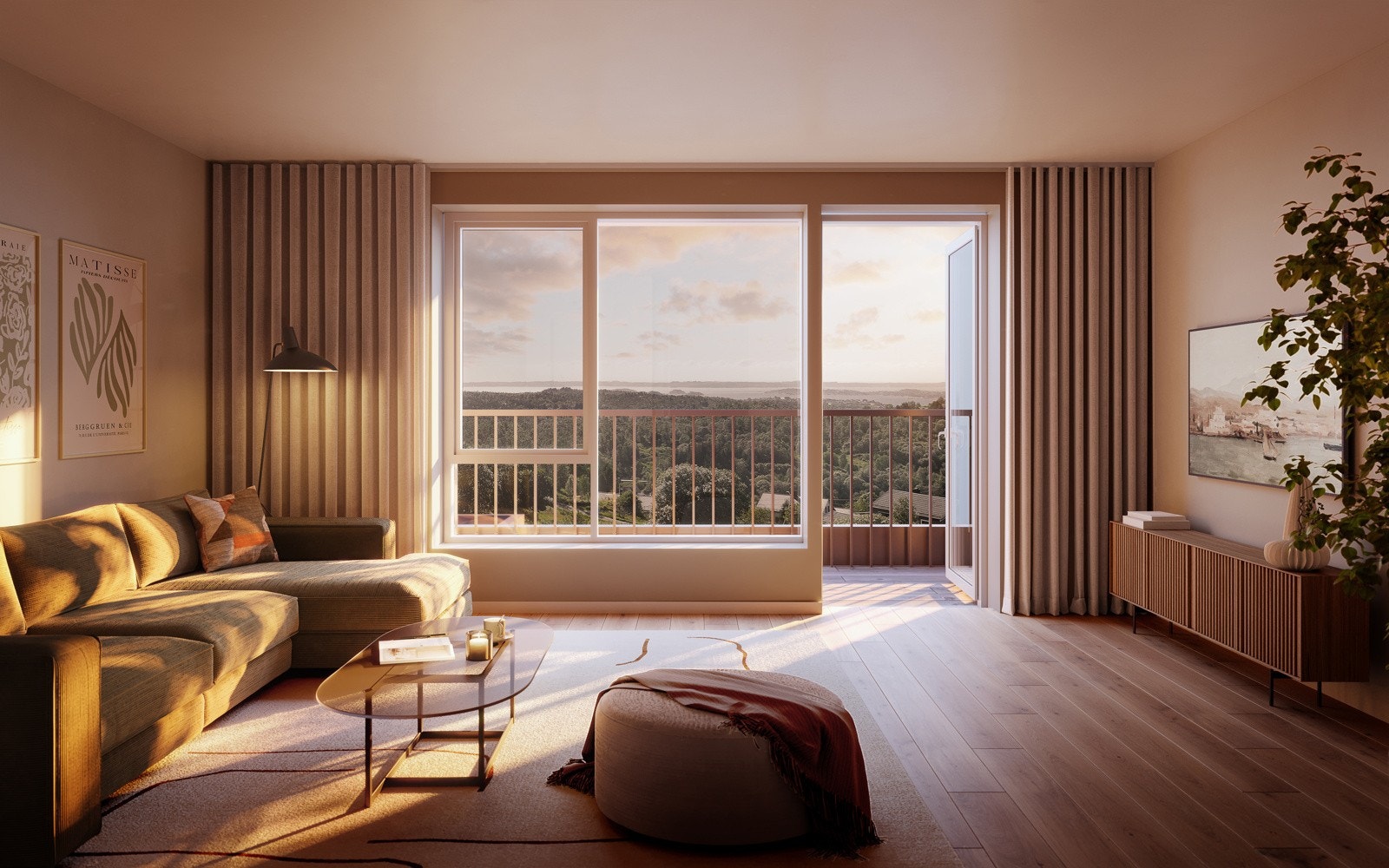 Det er upåklagelig utsikt fra leilighetene - og svært gode solforhold. Galleribilde