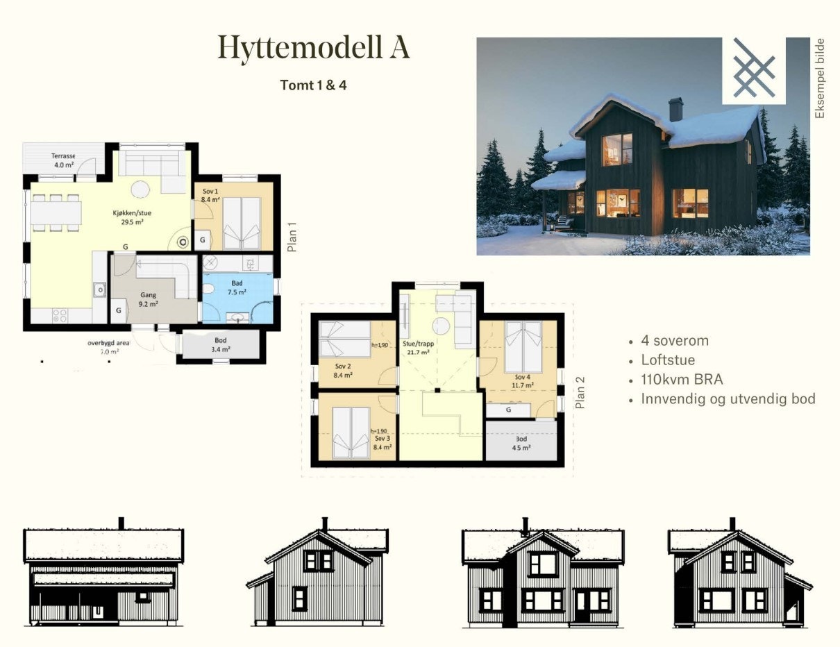 Hyttemodell A tomt 4 Galleribilde