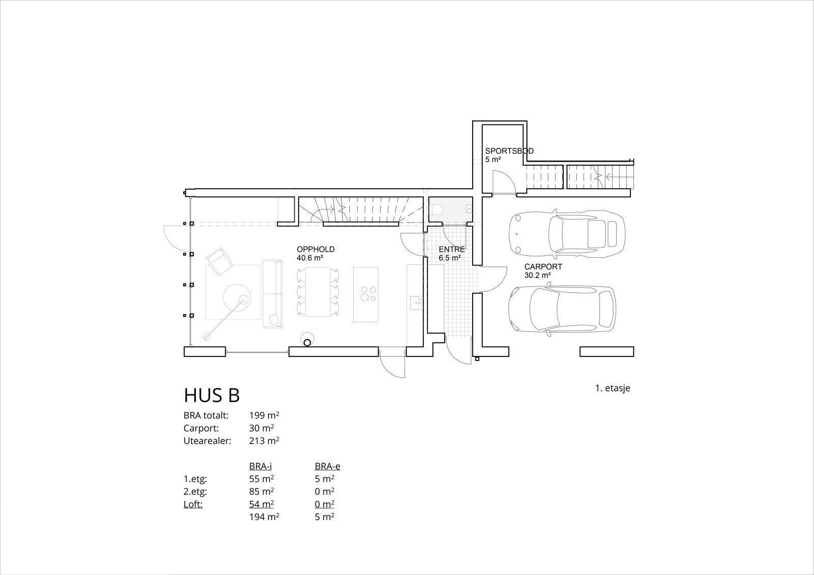 Hus B - 1. etasje Galleribilde