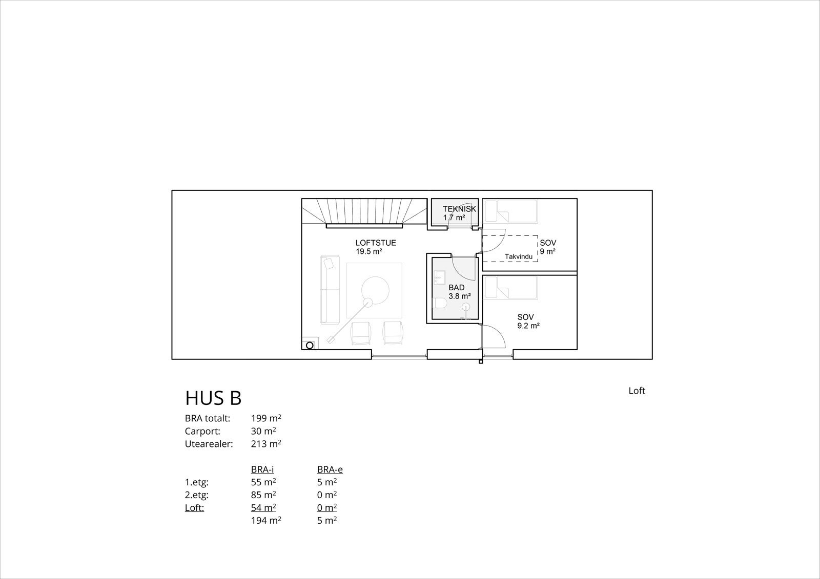 Hus B - 3. etasje Galleribilde