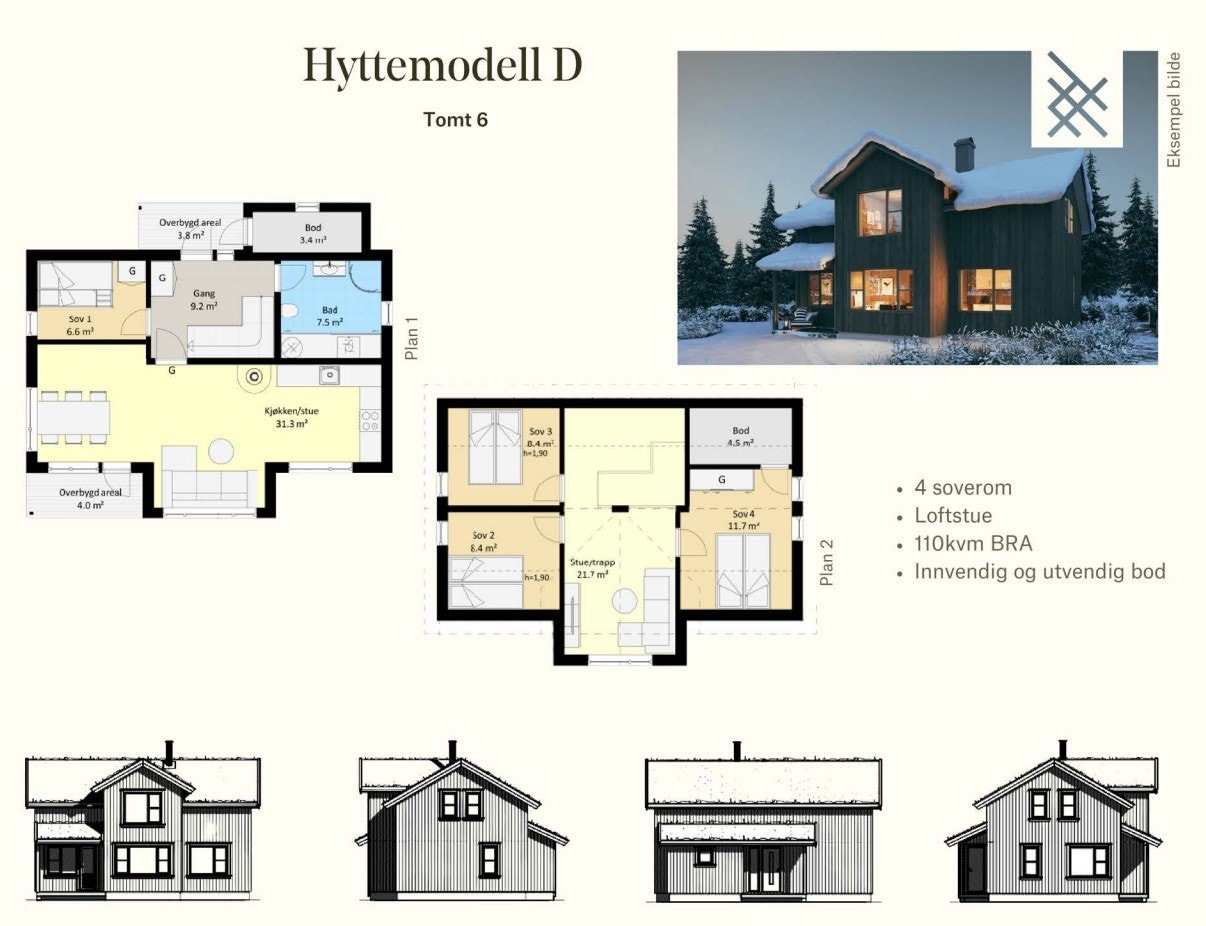 Hyttemodell D tomt 6 Galleribilde