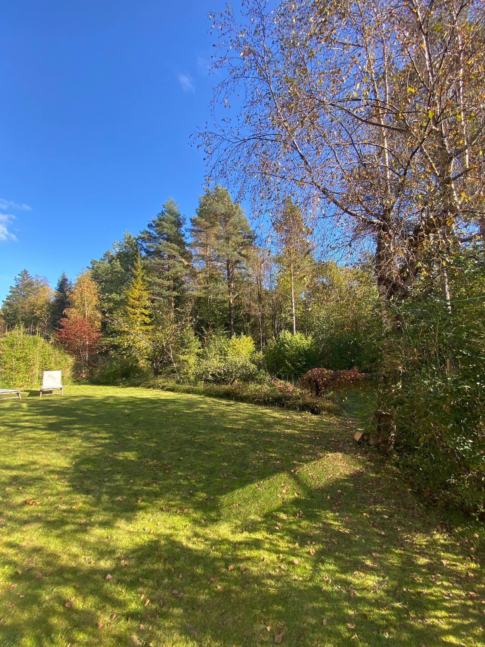 Hagen er stor og kan benyttes i følge avtale med eier (vi bruker den generelt lite, da vi har en hage på andre siden av huset mot veien). Det går en sti direkte fra hagen, over en bekk ut til skogen. Det er utallige turstier i nærområdet. Galleribilde