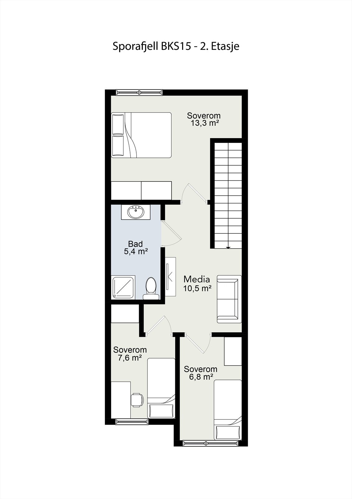 Sporafjell BKS15 2 etasje Galleribilde