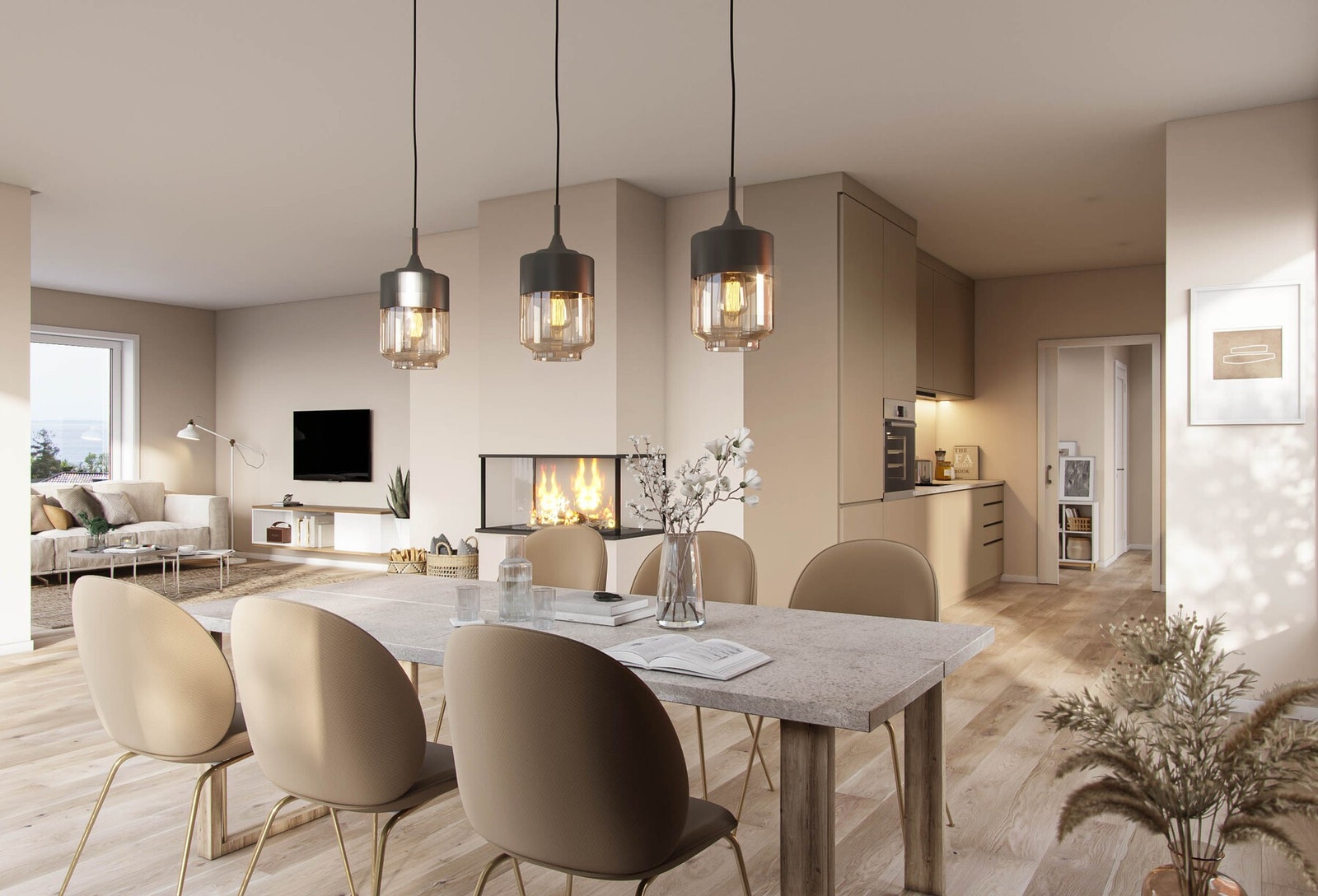 Leilighetene er nøye gjennomtenkt hva gjelder materialer og fargevalg. Galleribilde