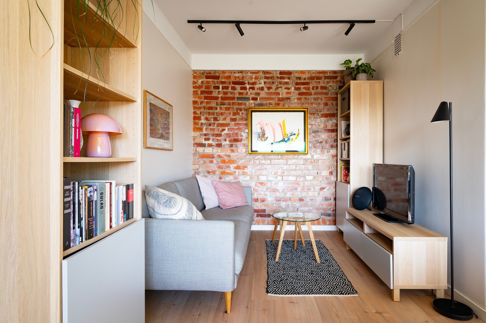 Lekker original teglsteinsvegg i stuen. Galleribilde