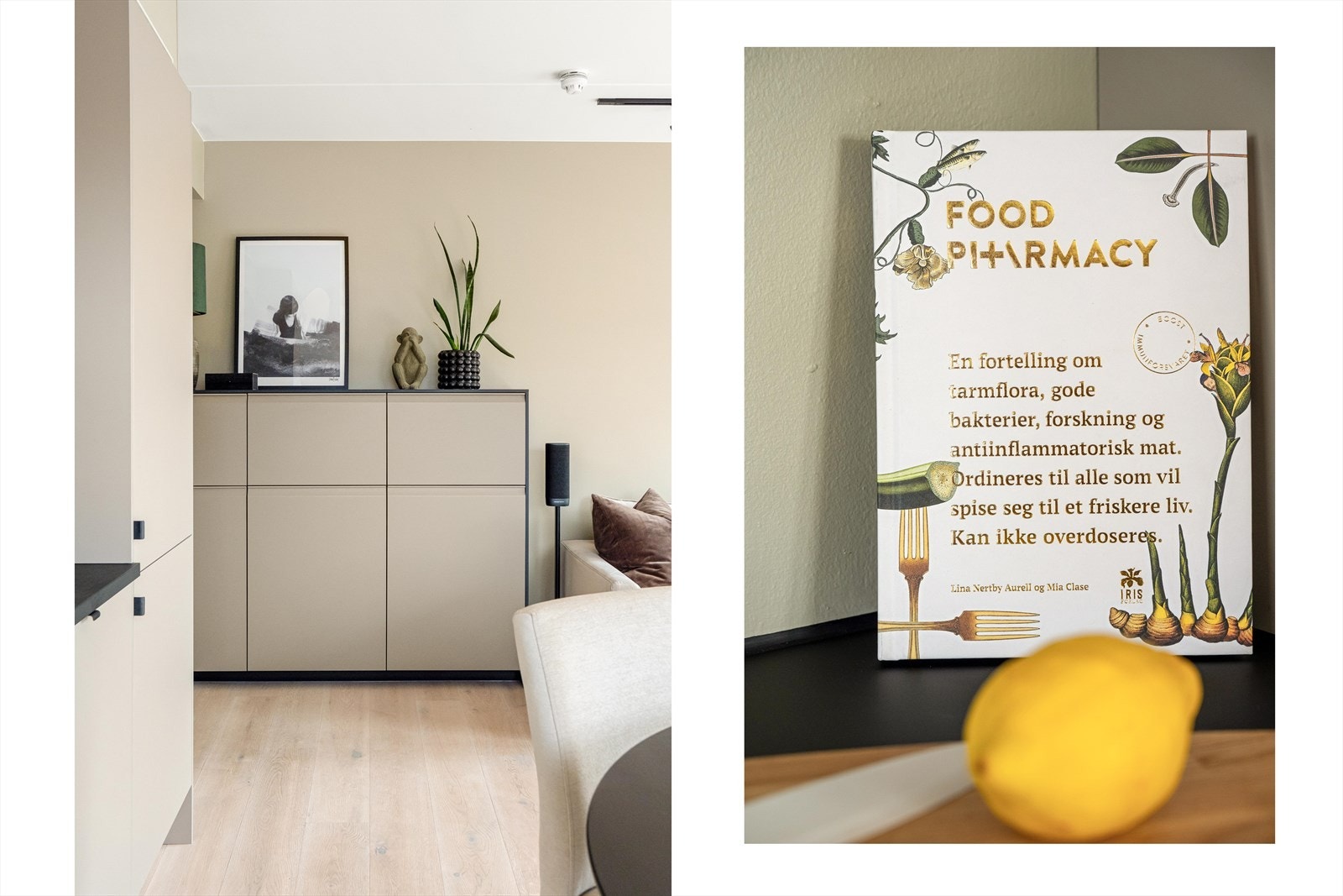 Det er godt med skap-og benkeplass. Det er også integrert kjøle/fryseskap. Galleribilde