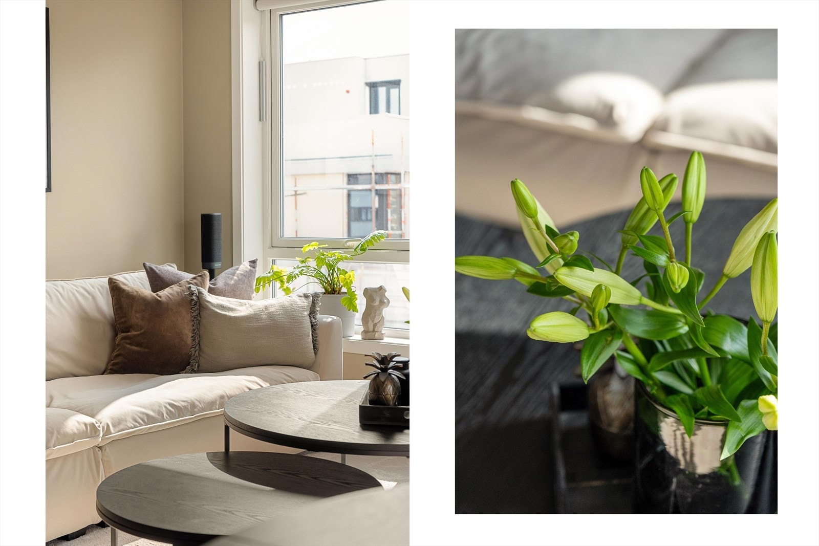 Det er god plass til å innrede stuen med en stor sofa og tilhørende møblement. Galleribilde