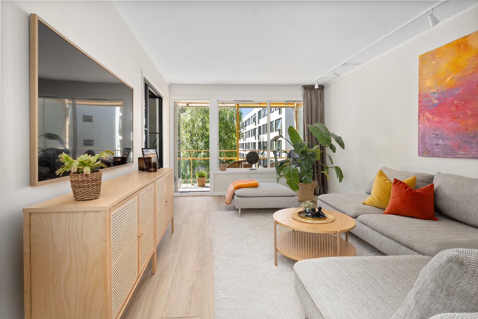 Stuen er et hyggelig familierom. Galleribilde