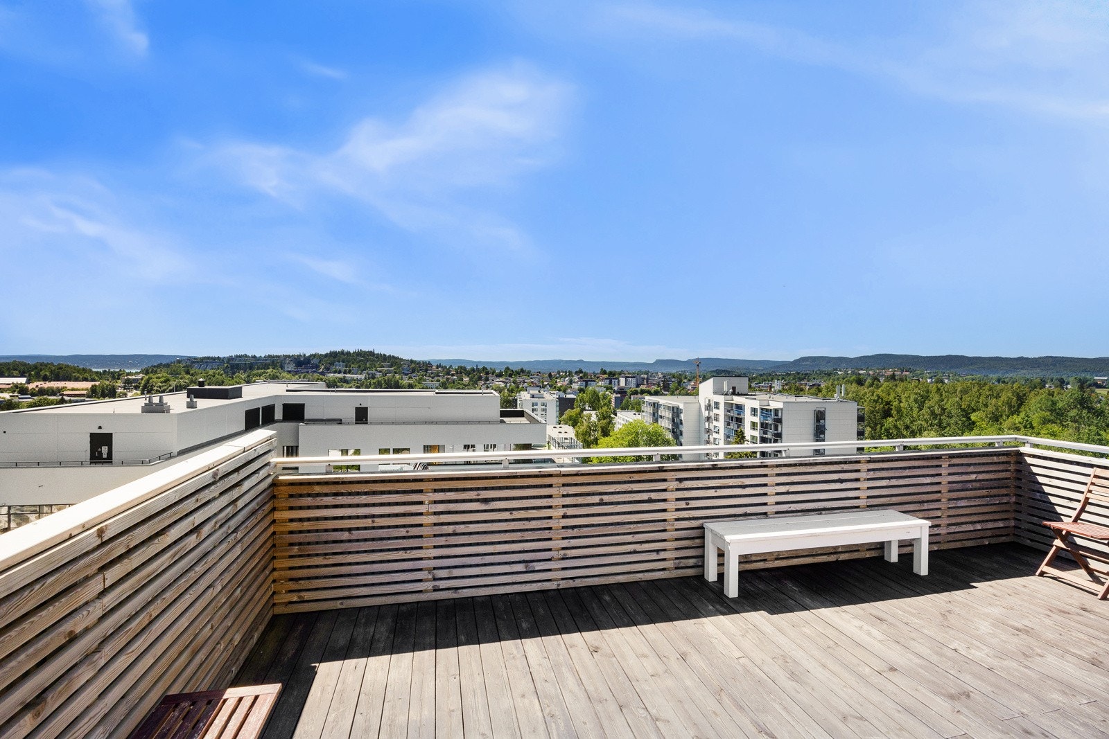 Borettslaget to flotte takterrasser, én på hver høyblokk. Galleribilde