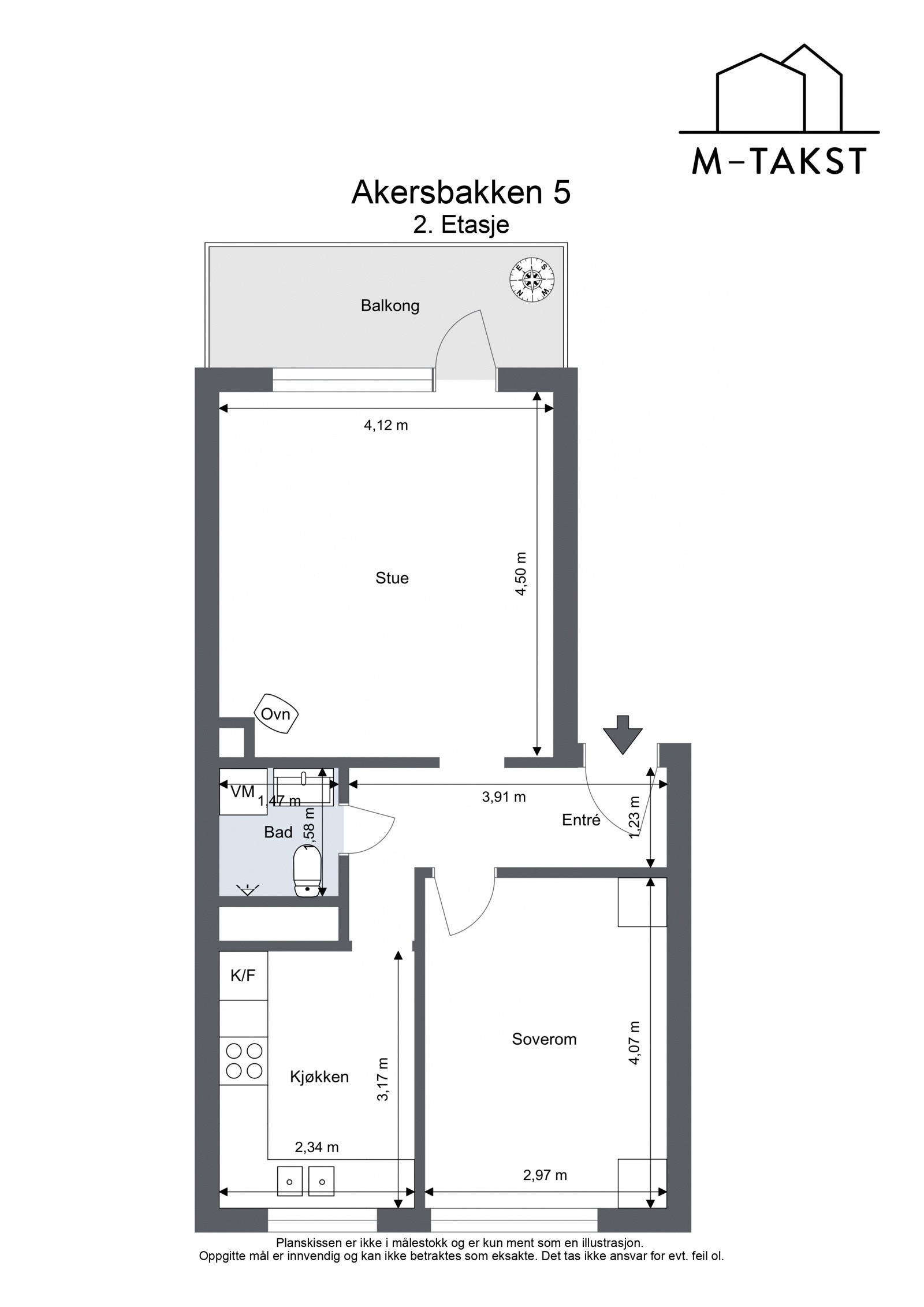 Planskisse - Akersbakken 5 - 2. Etasje Galleribilde
