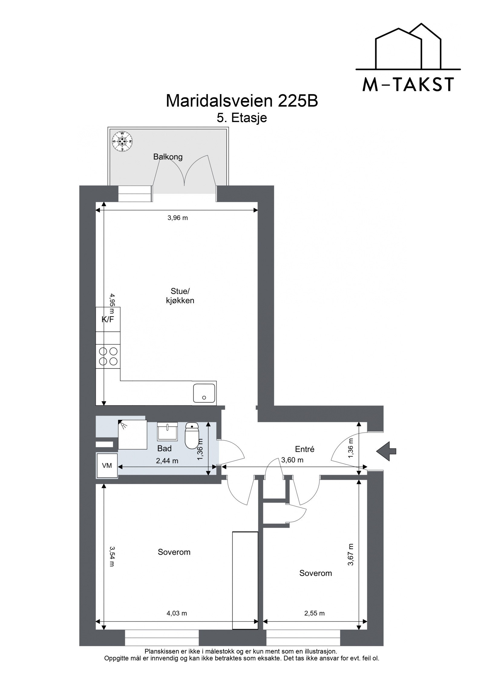 Planskisse - Maridalsveien 225B - 5. Etasje Galleribilde