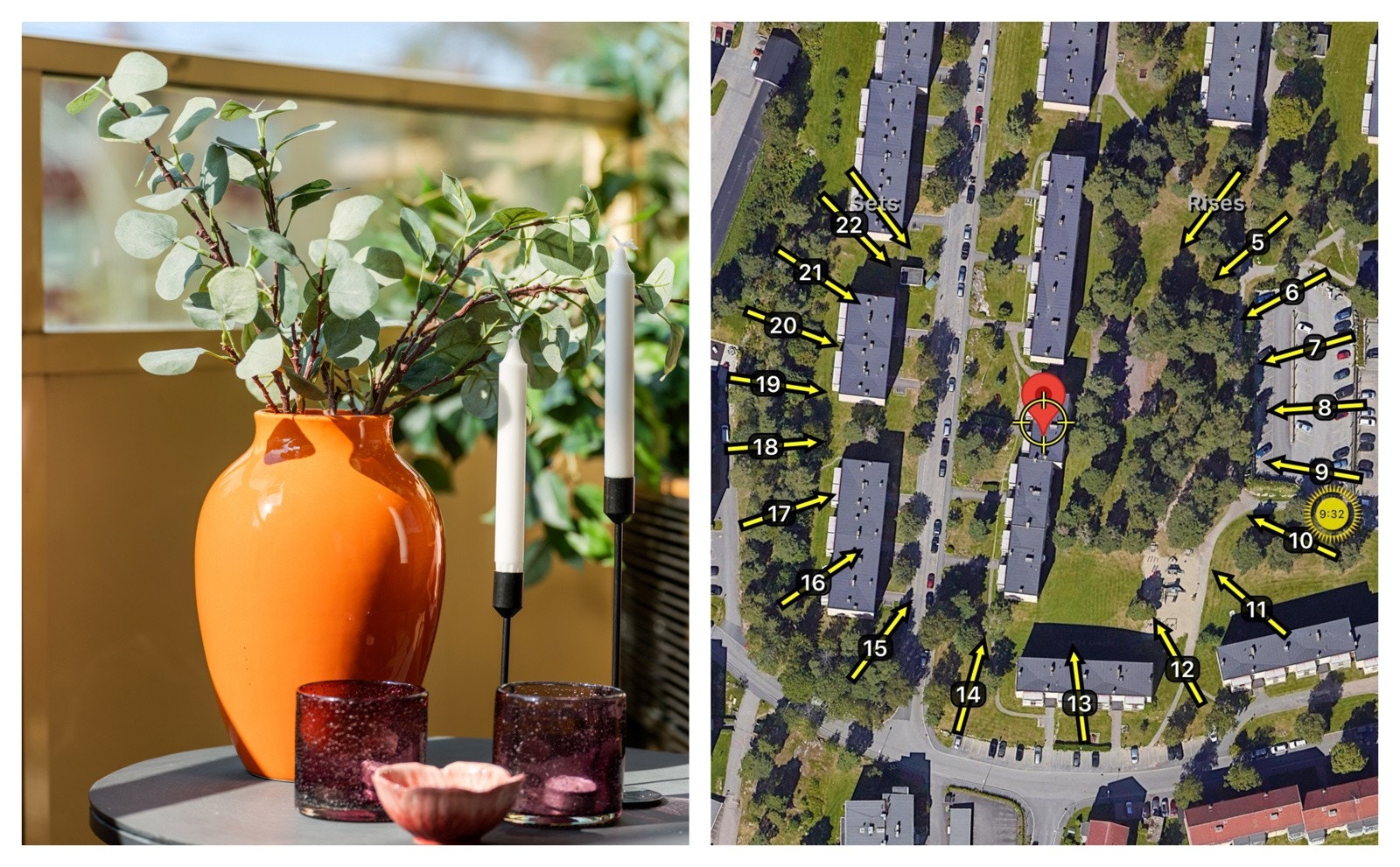 Solkart som viser solgangen i juni/juli Galleribilde