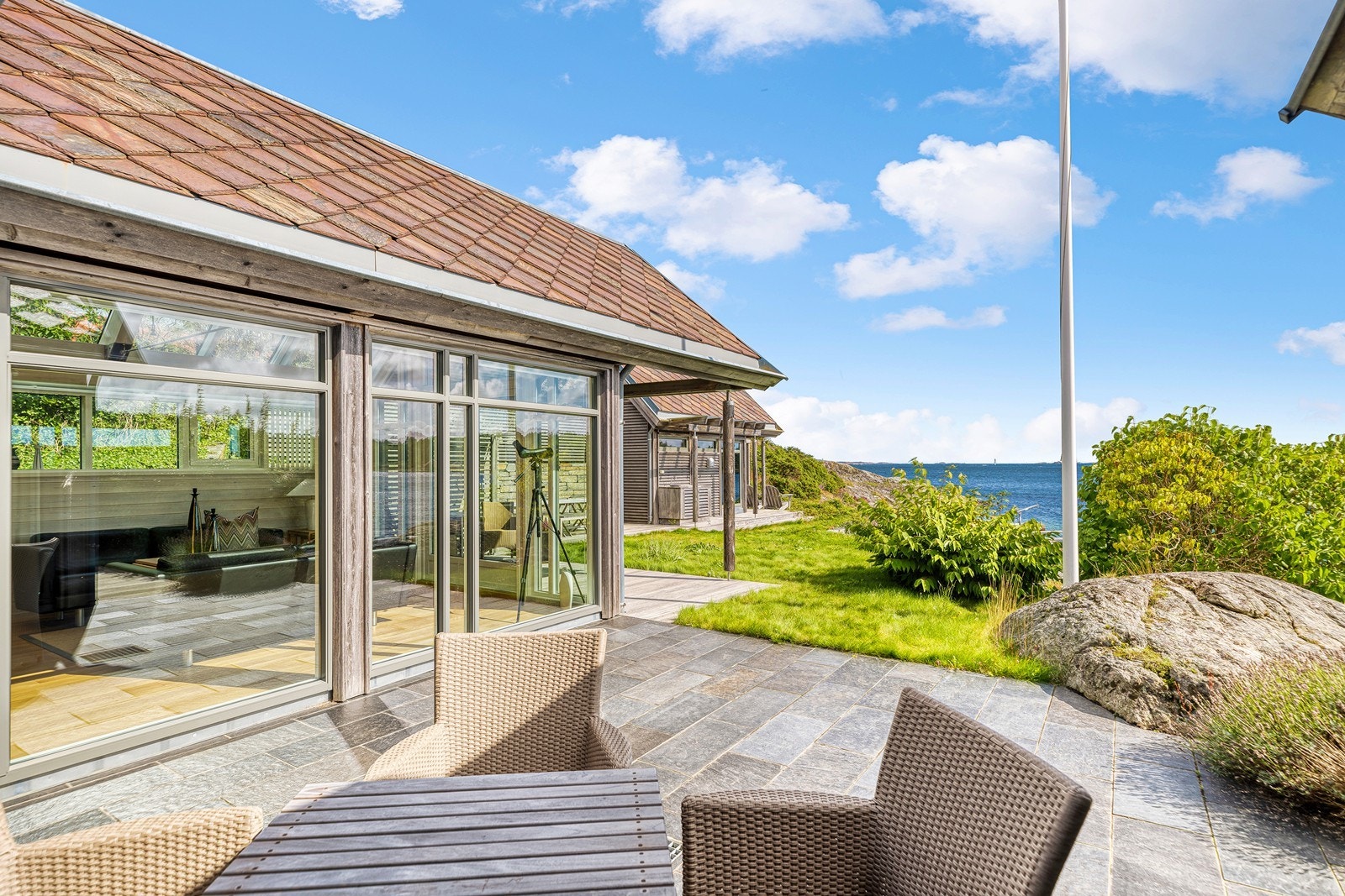 Uteplassene er tilpasset ulike vindretninger og årstider Galleribilde