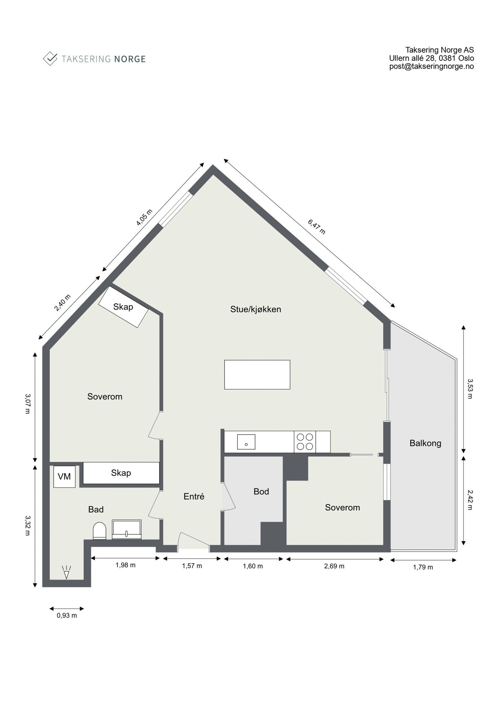 Målbar plantegning. Galleribilde