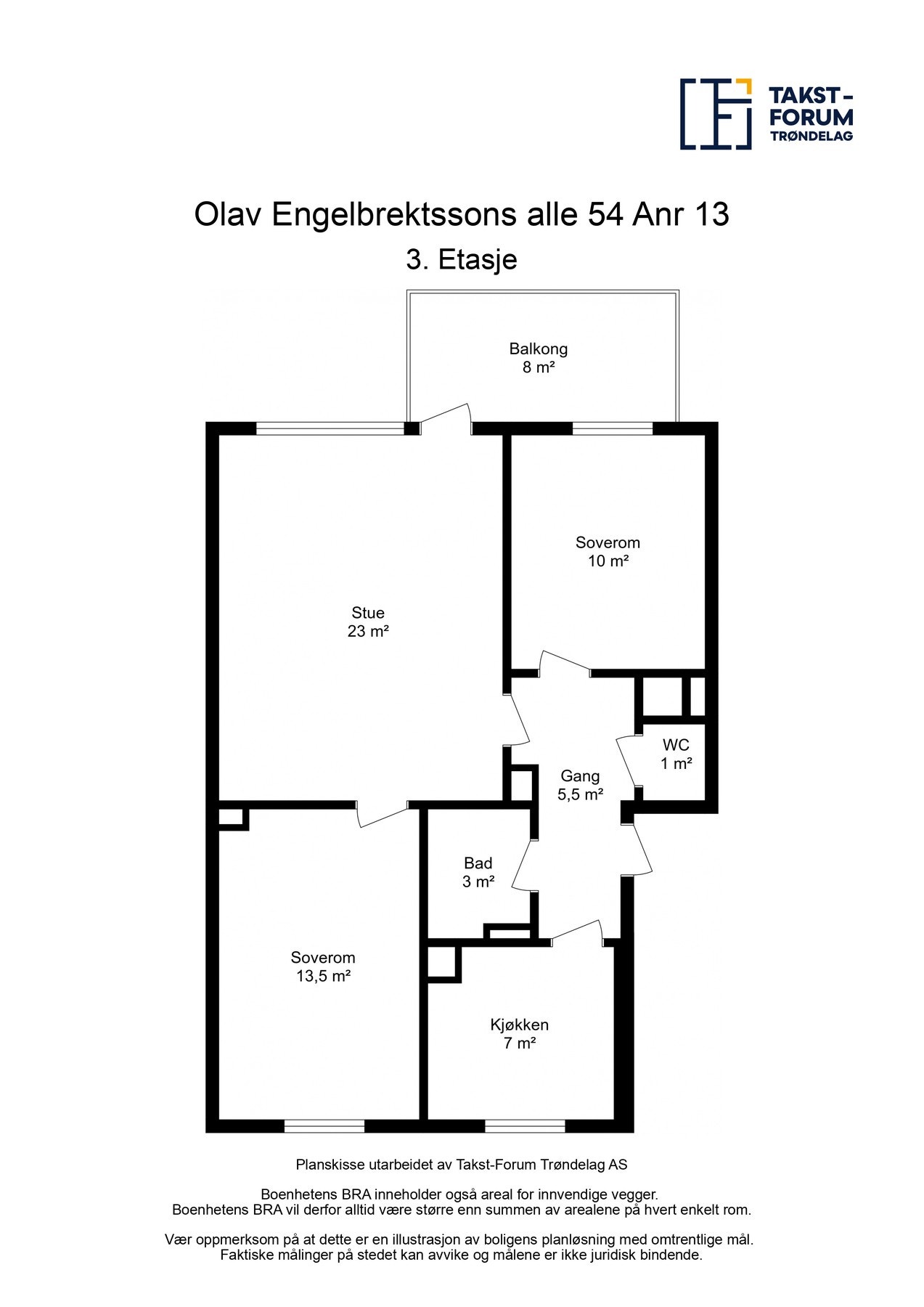 Planskisse Olav Engelbrektssons alle 54 Galleribilde