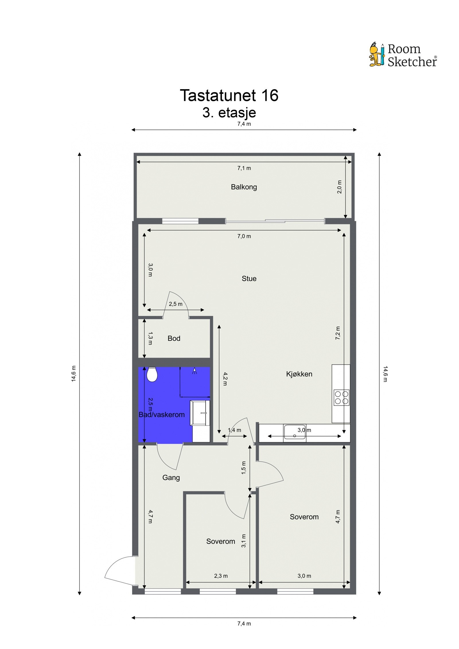 Plantegning - 3. etasje Galleribilde