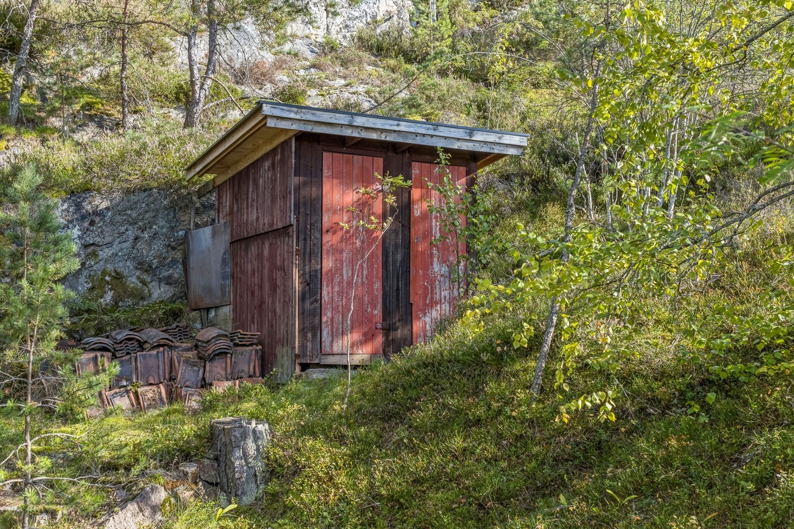 Det er lagringsmuligheter i utvendig bod. Galleribilde