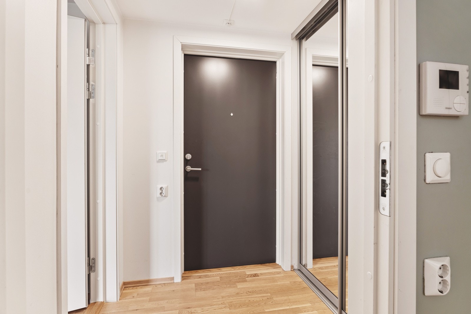 Innbydende entré som gir et godt førsteinntrykk av denne fine leiligheten. Fra entréen er det adkomst til utleiedelen og leiligheten. Galleribilde