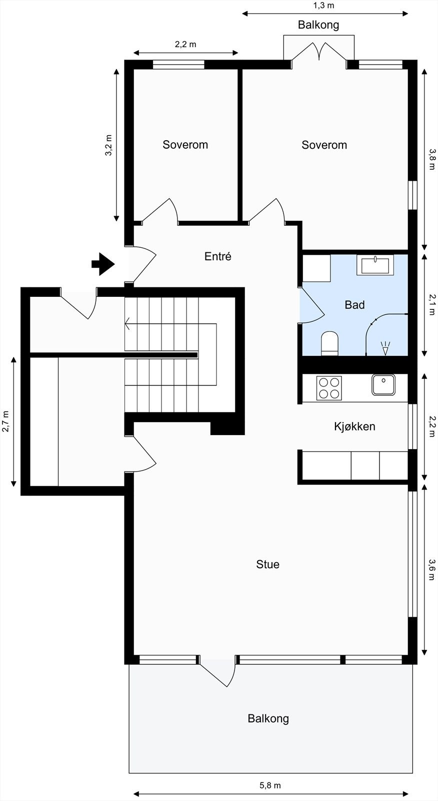 Plantegning 8. etasje Galleribilde