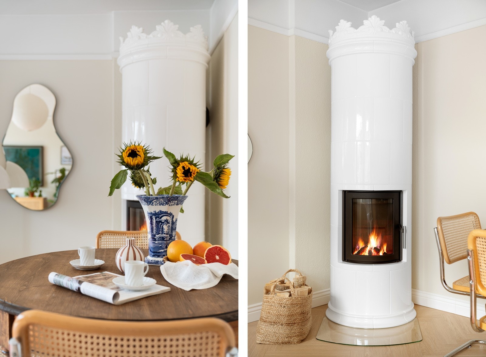 I stuen har du en nydelig kakkelovn fra 2023, som er selve smykket i leiligheten. Den avgir utrolig god varme. Galleribilde