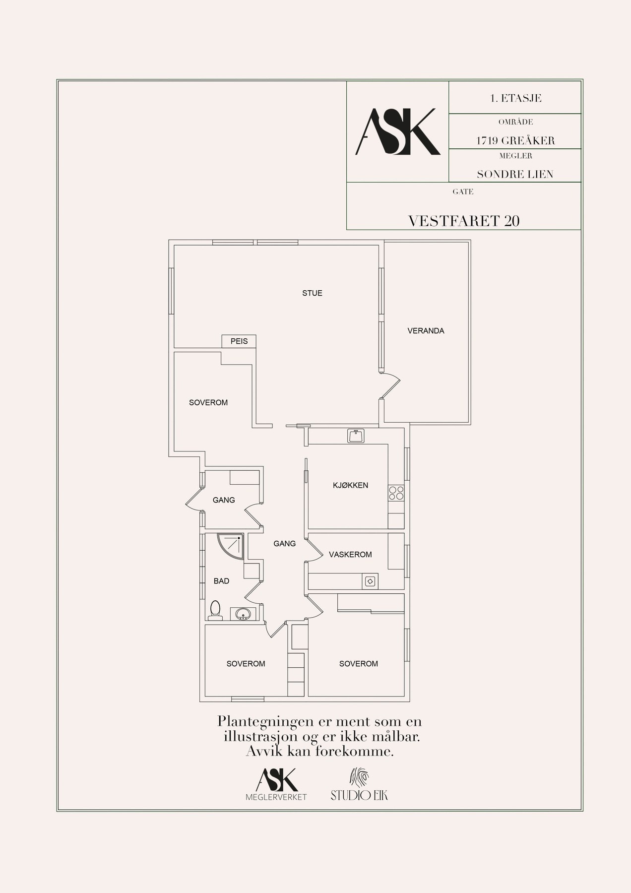 Plantegning 1. etasje. Galleribilde