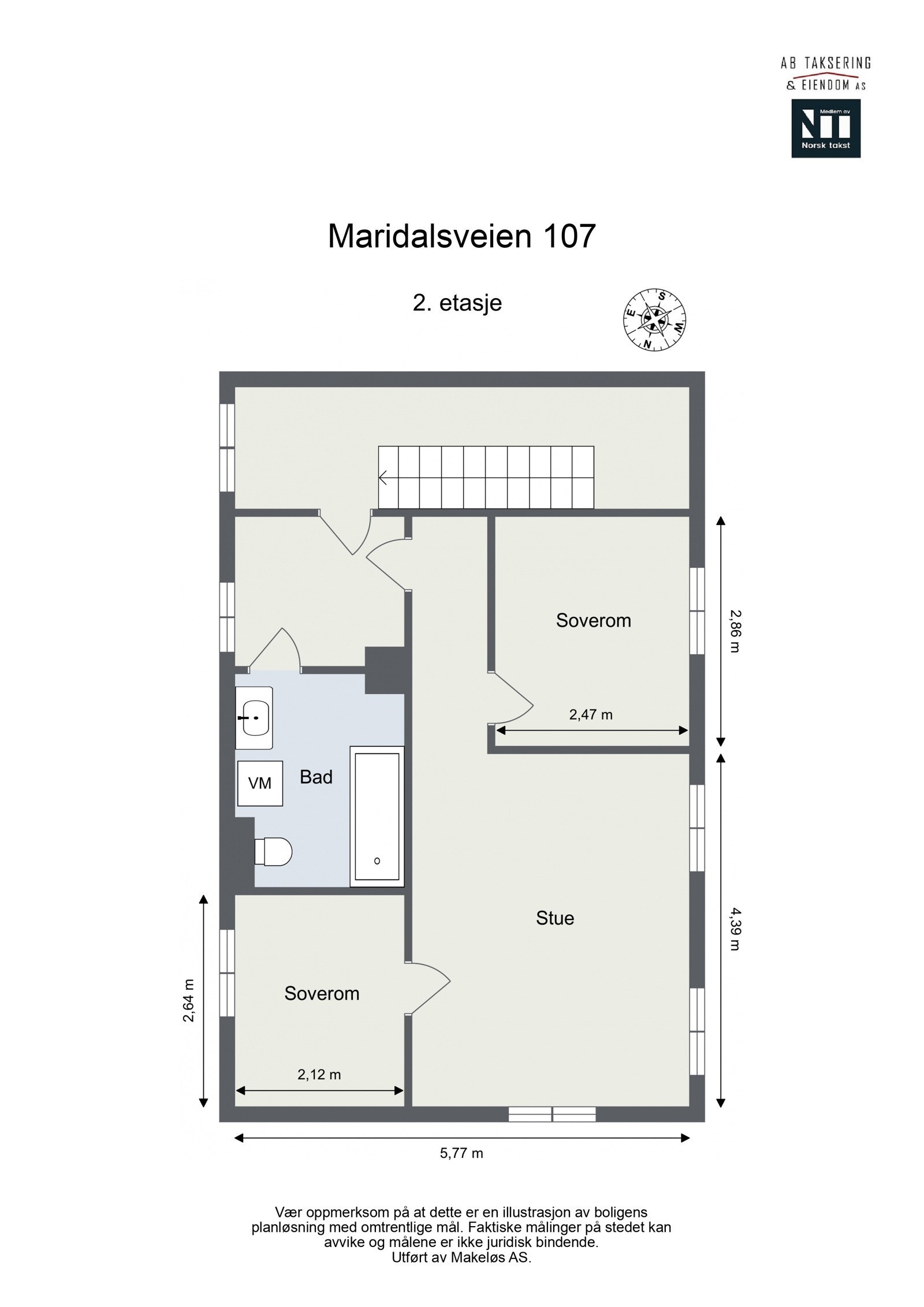 Plantegning over 2. etg. Galleribilde