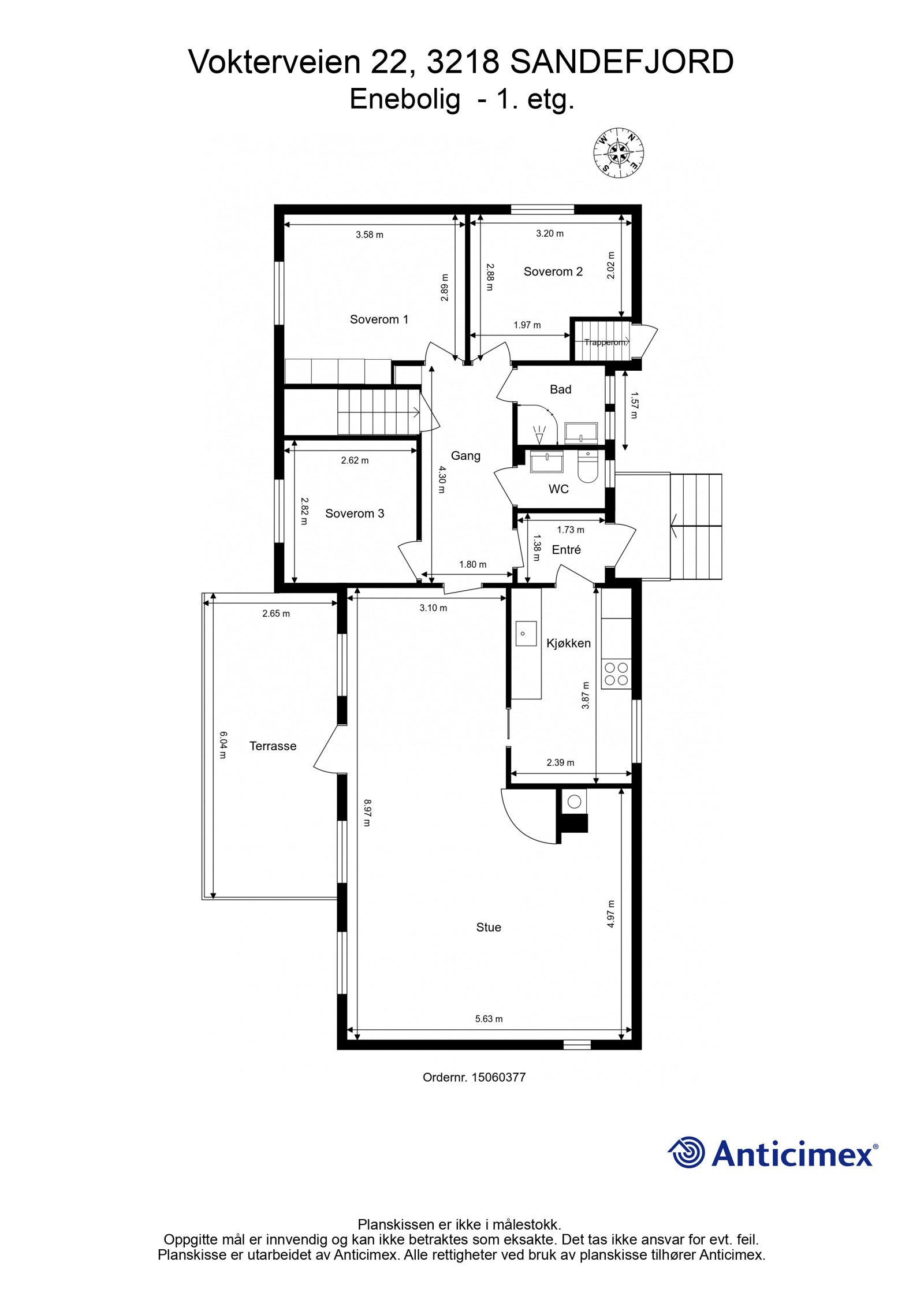 Plantegning 1. etasje Galleribilde