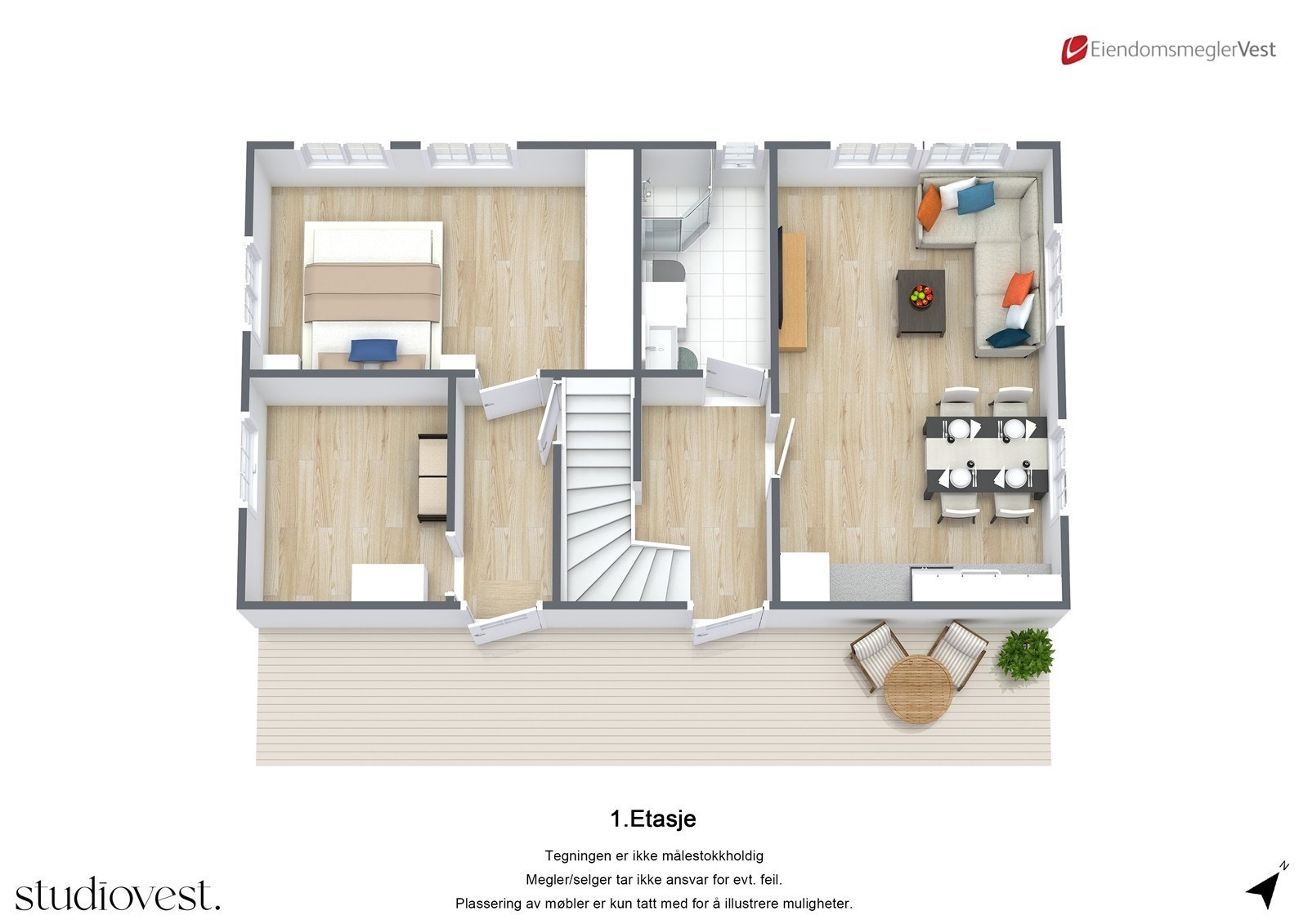 Enebolig: 1. etasje. Galleribilde