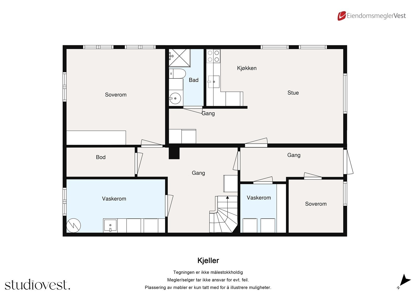 Planskisse: Kjeller. Galleribilde