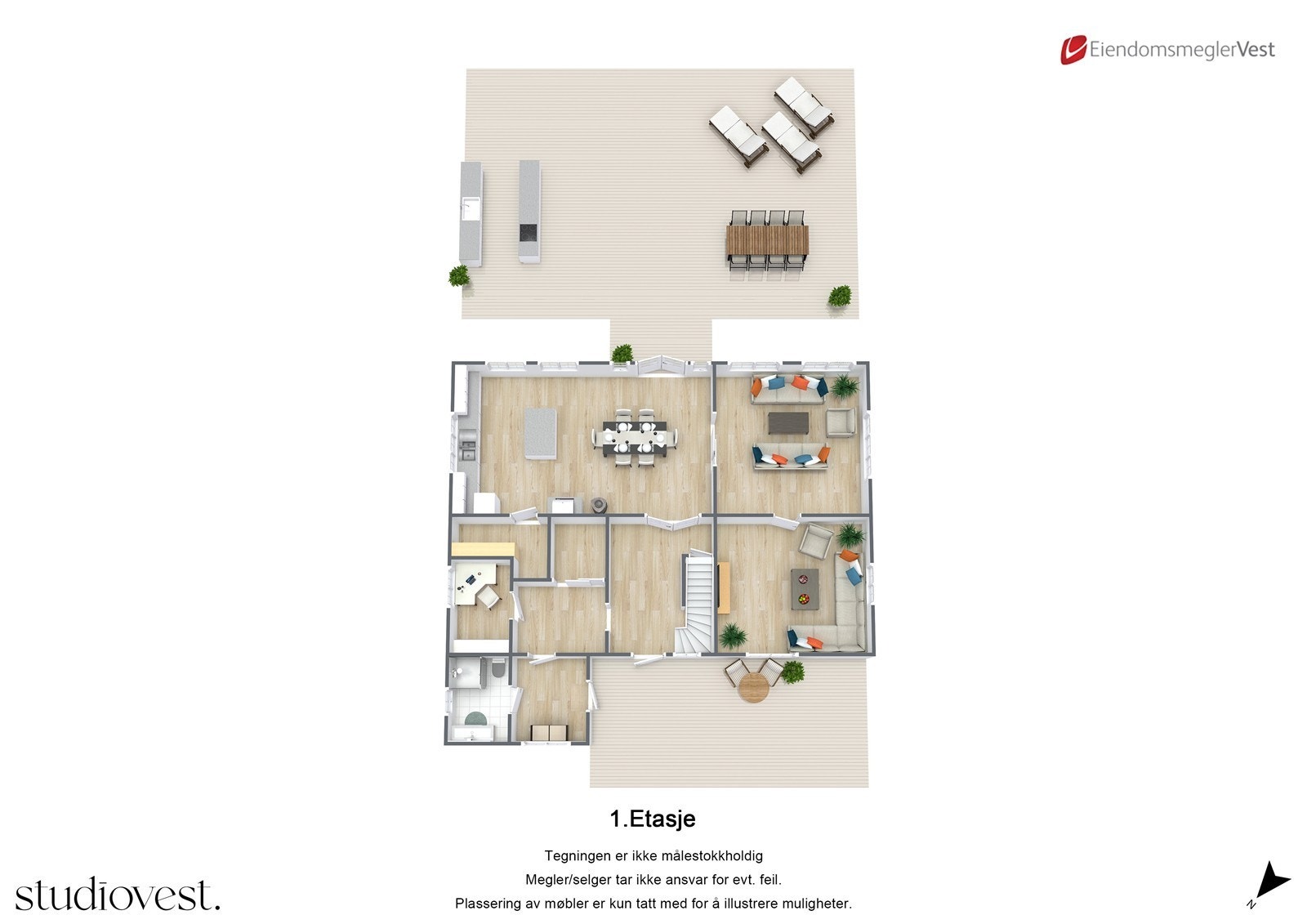 Våningshus: 1. etasje. Galleribilde