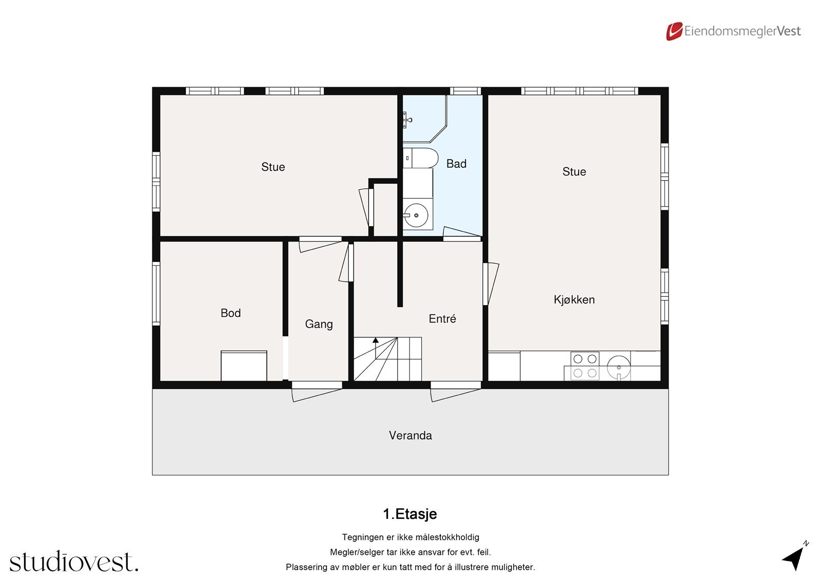 Planskisse: 1. etasje. Galleribilde