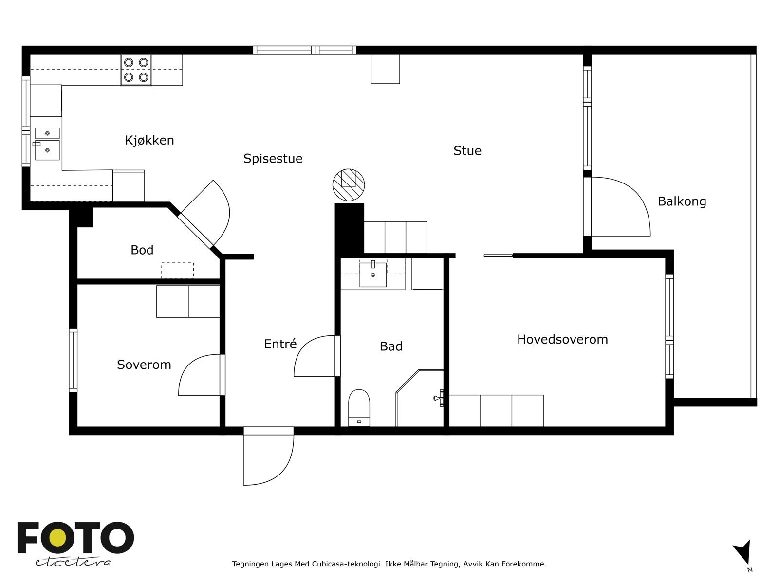 Balkongen er litt større enn det som er tegnet inn. Galleribilde