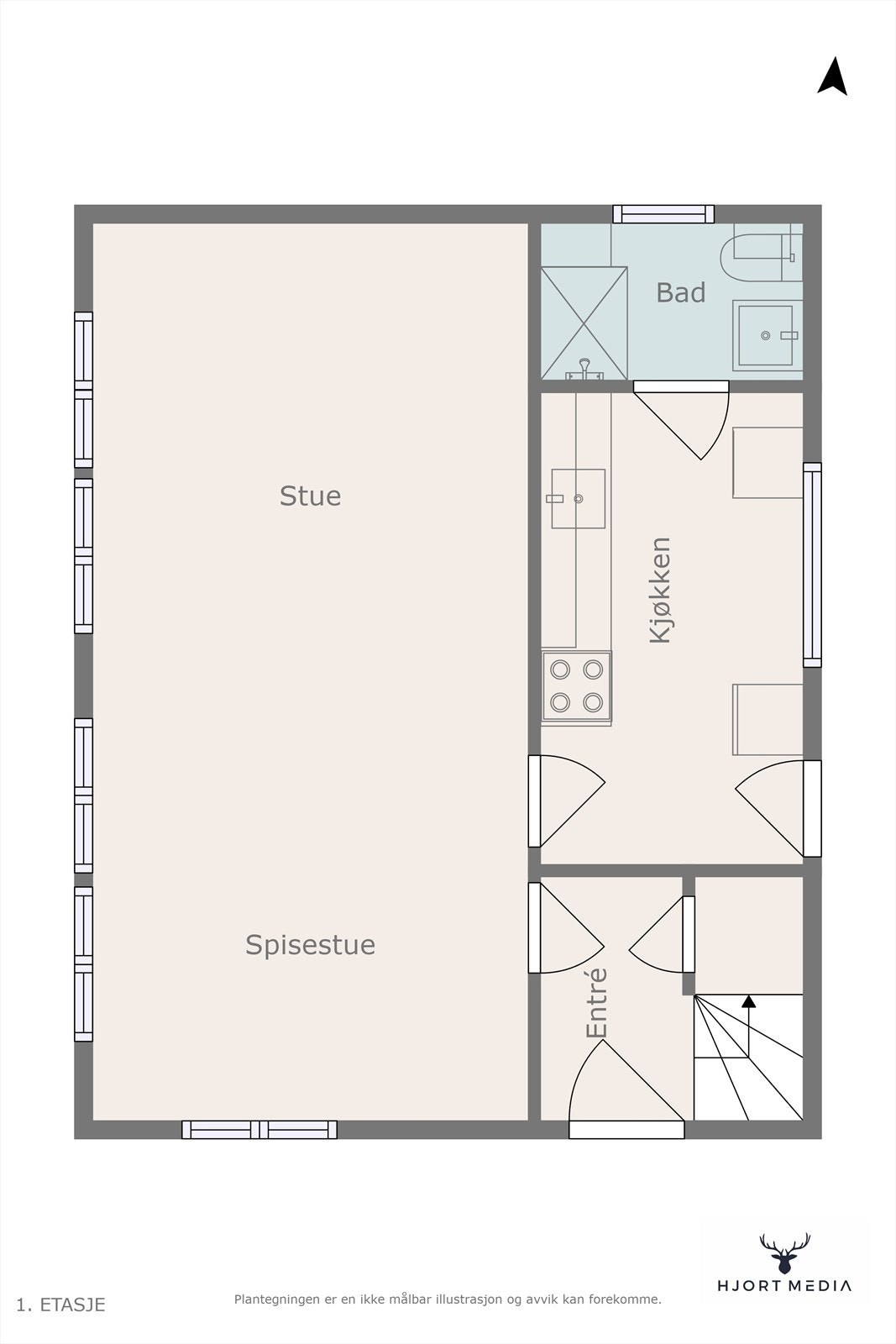 Plantegning 1. etasje. Galleribilde