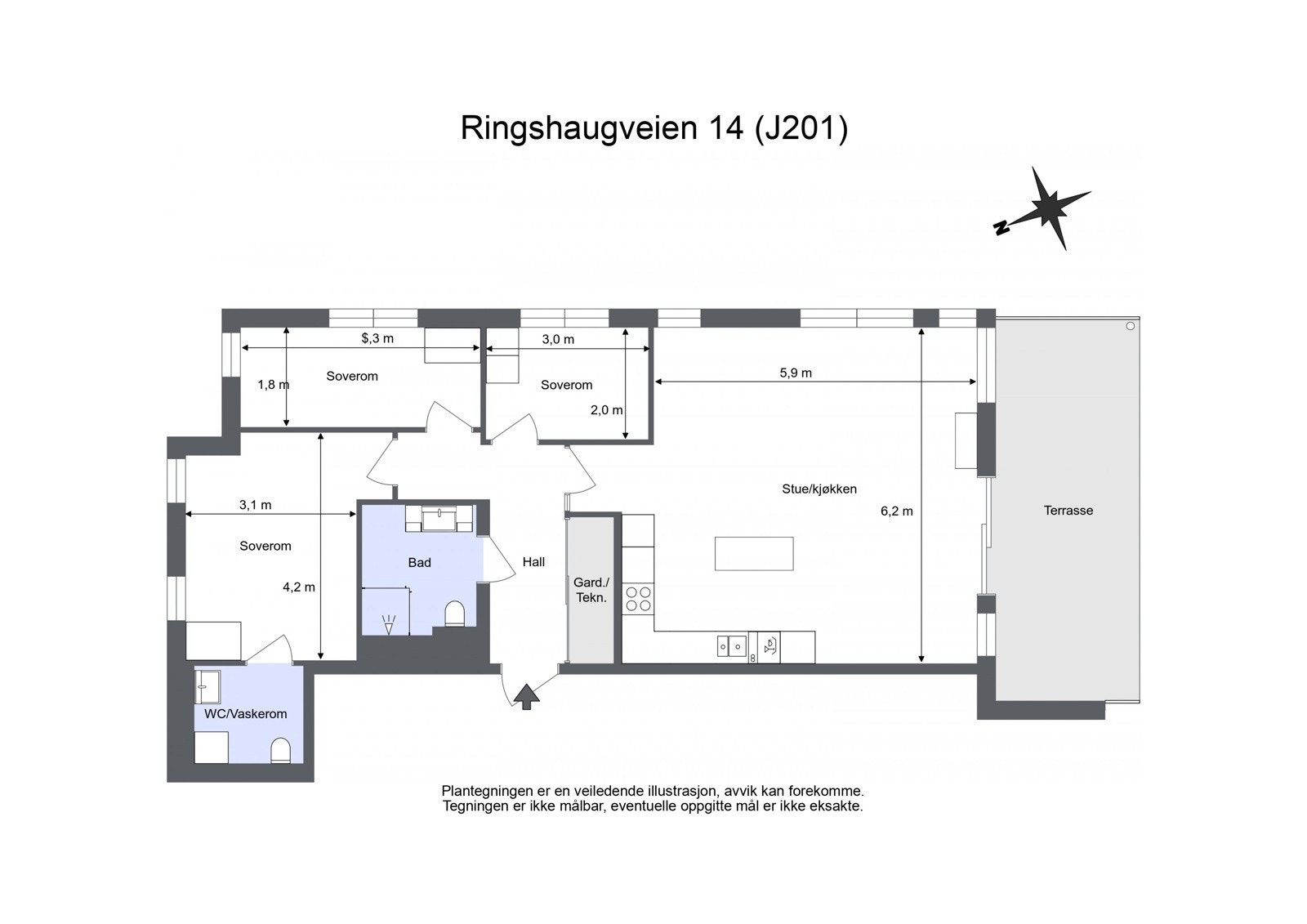 Leiligheten har en fin planløsning Galleribilde