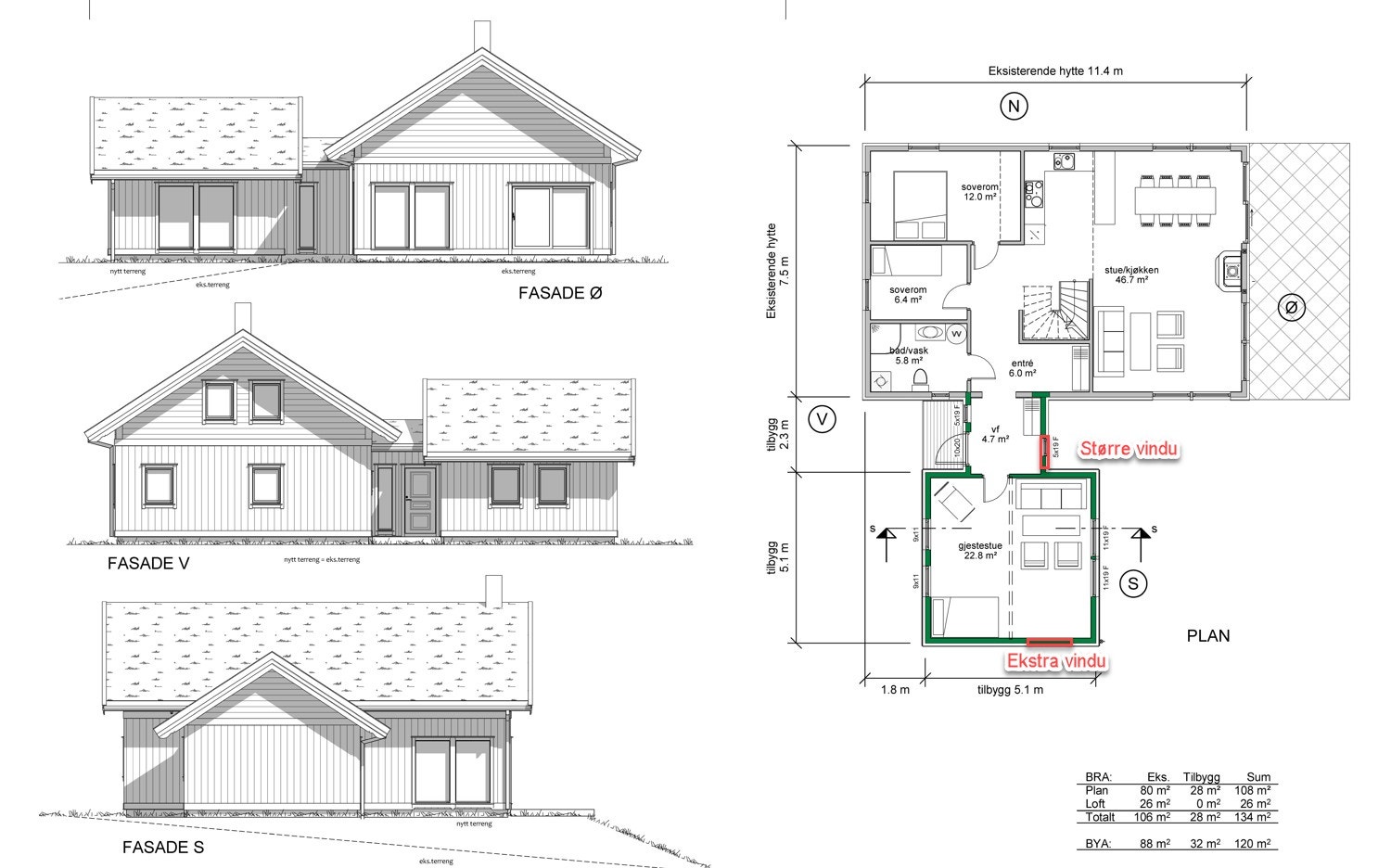 Med det planlagte tilbygget, inkludert i prisen, får du hele 134 m2 med plass til å nyte dette unike fristedet. Galleribilde