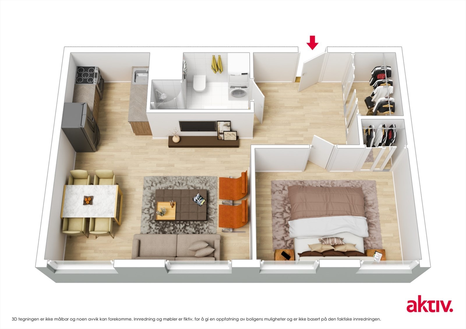 3D plantegning Galleribilde