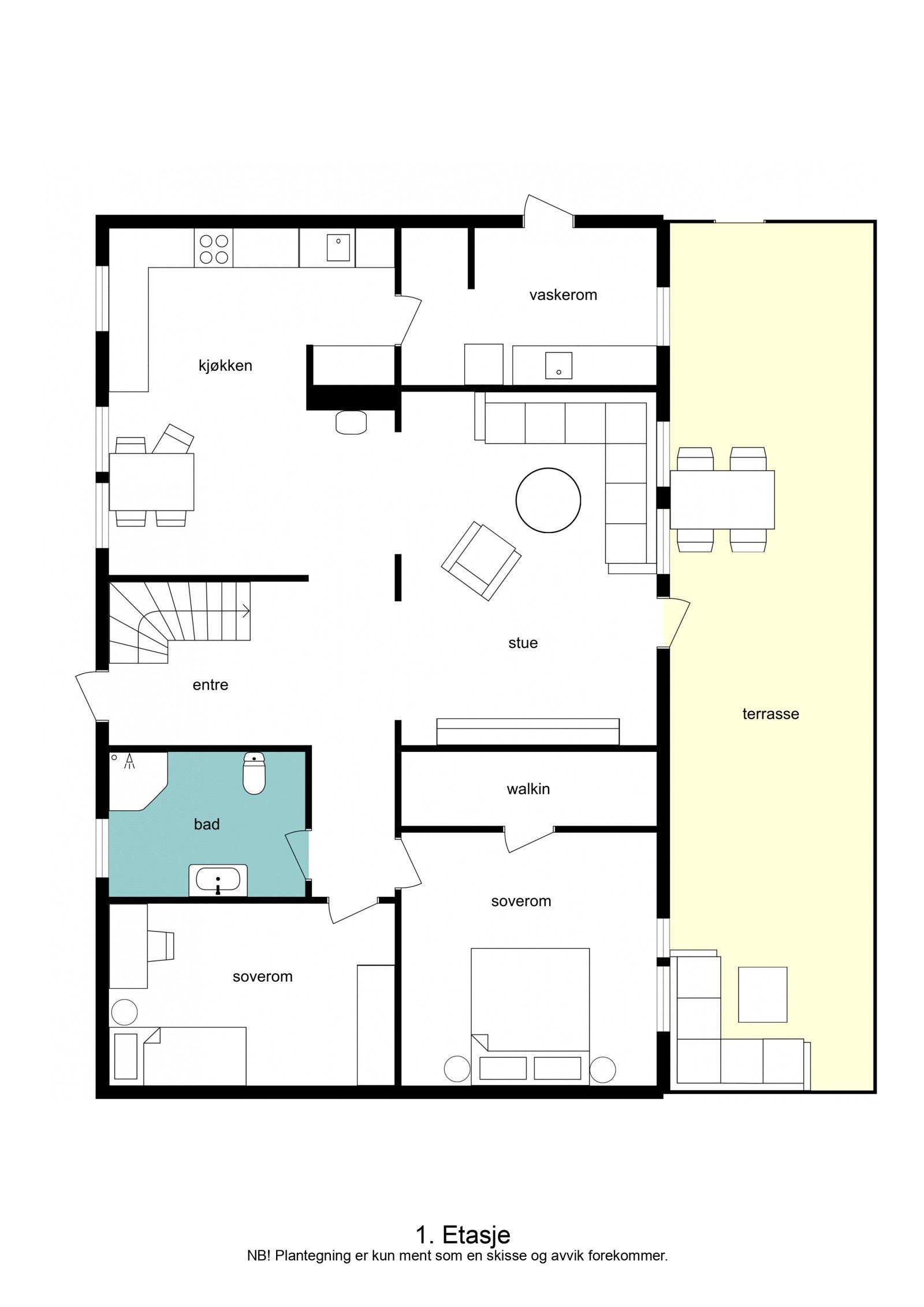 Fjellvegen 31 - plantegning 1. etg av ditt nye hjem Galleribilde