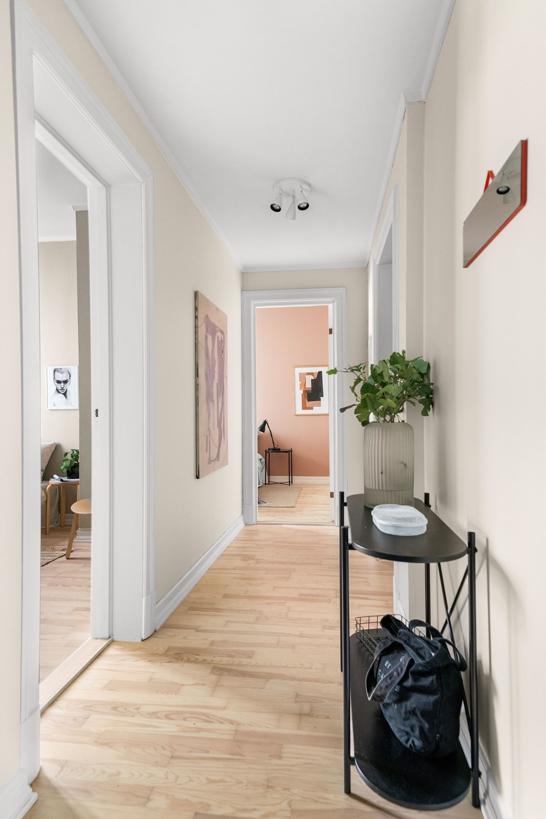 Innbydende entré med plass til å henge fra seg ytterklær og sko Galleribilde