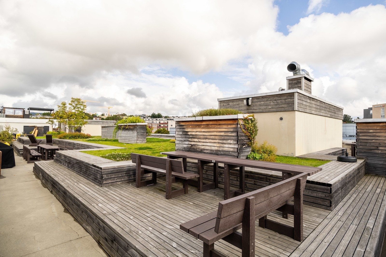 Felles arkitekttegnet takterrasse. Galleribilde