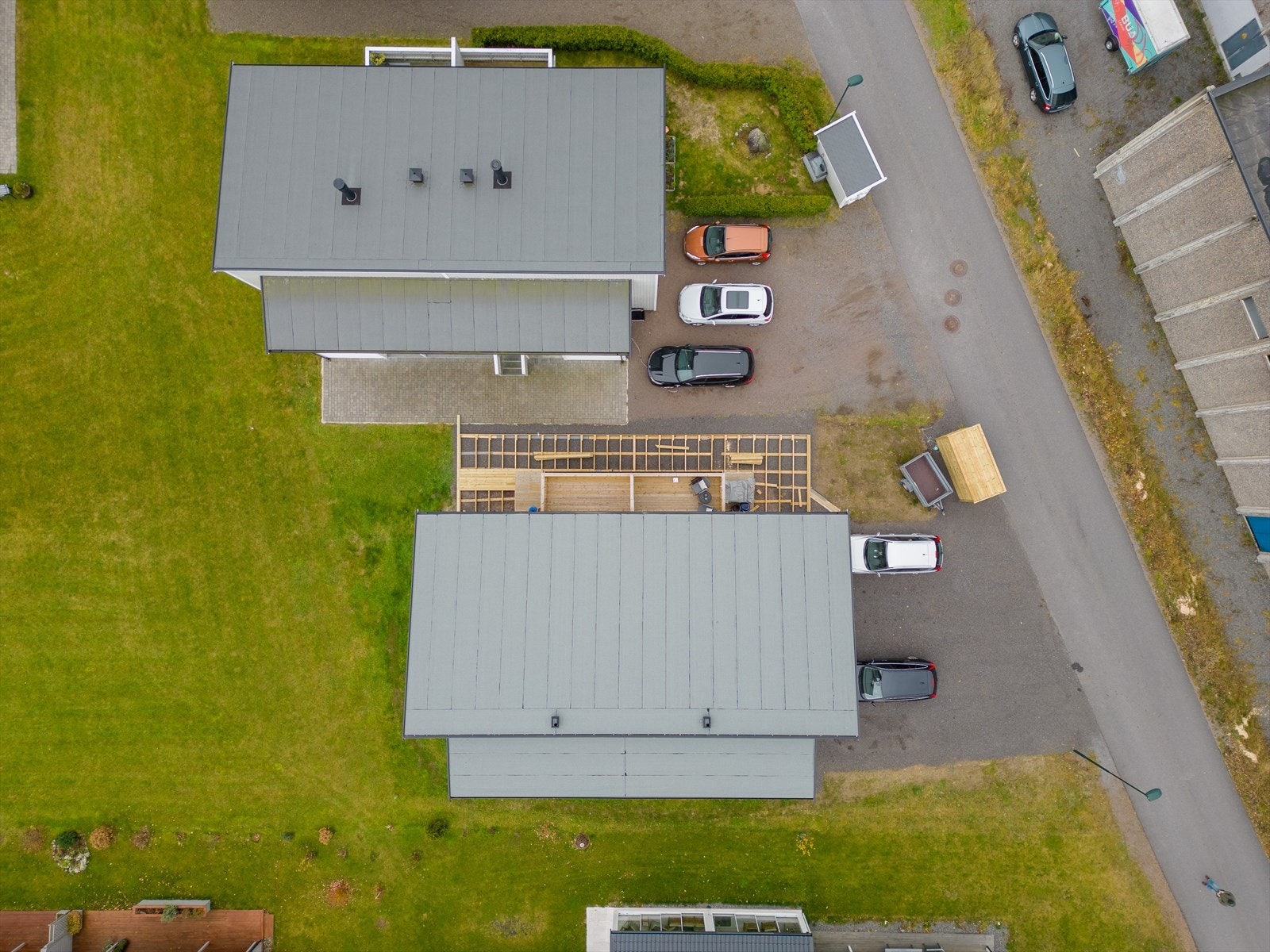Drone foto med parkeringen Galleribilde