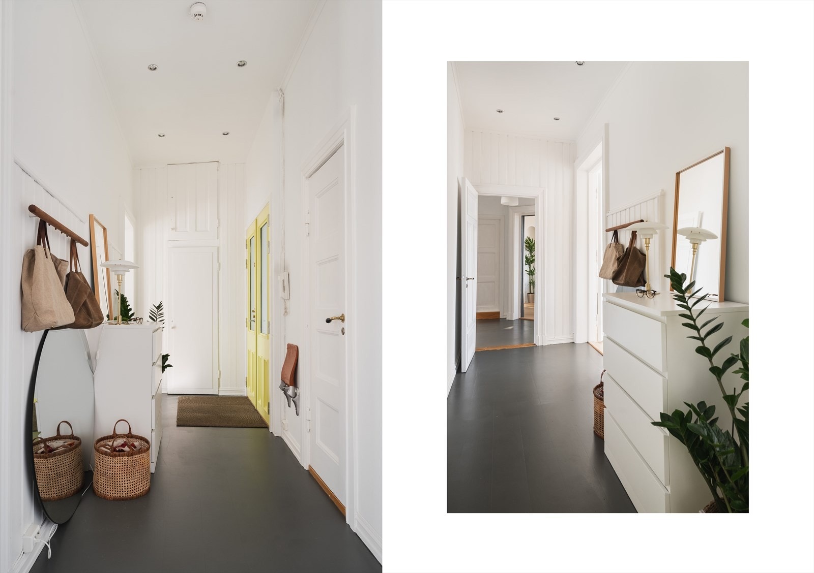 Leiligheten har en praktisk entré/gang som gir tilgang til boligens øvrige rom. Galleribilde