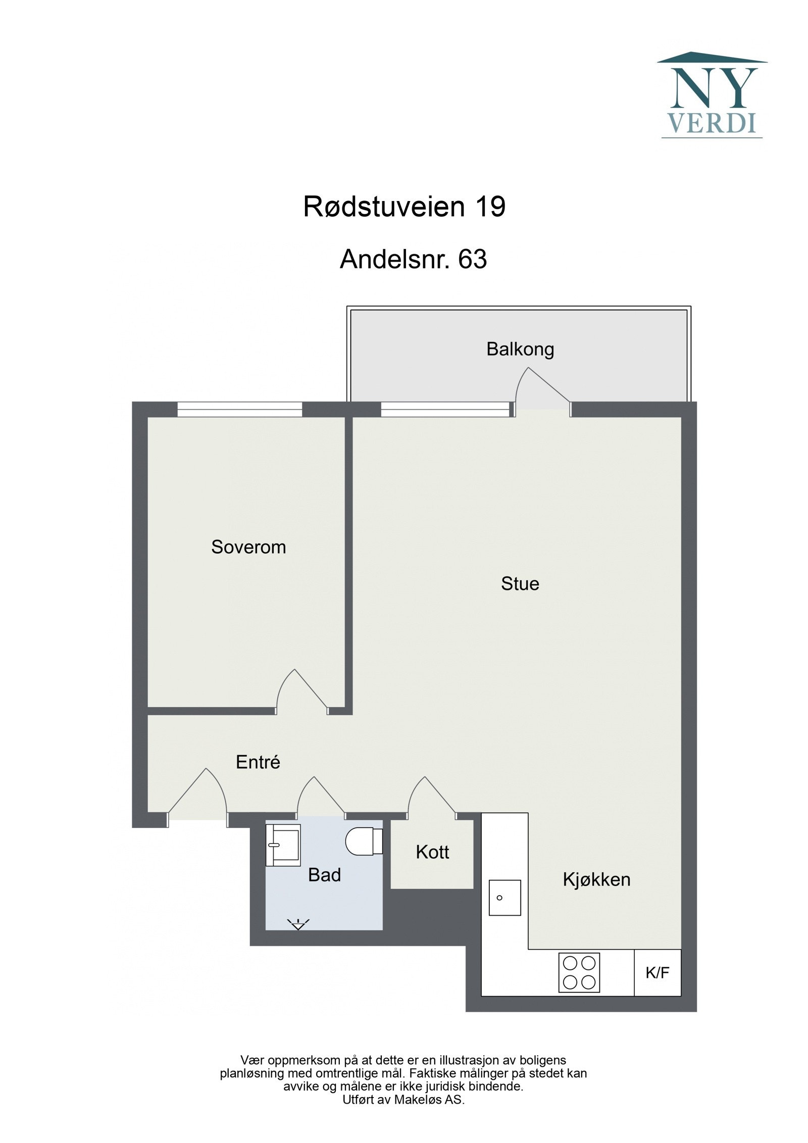 Plantegning. I tillegg medfølger det én bod på 2,4 kvm. Galleribilde