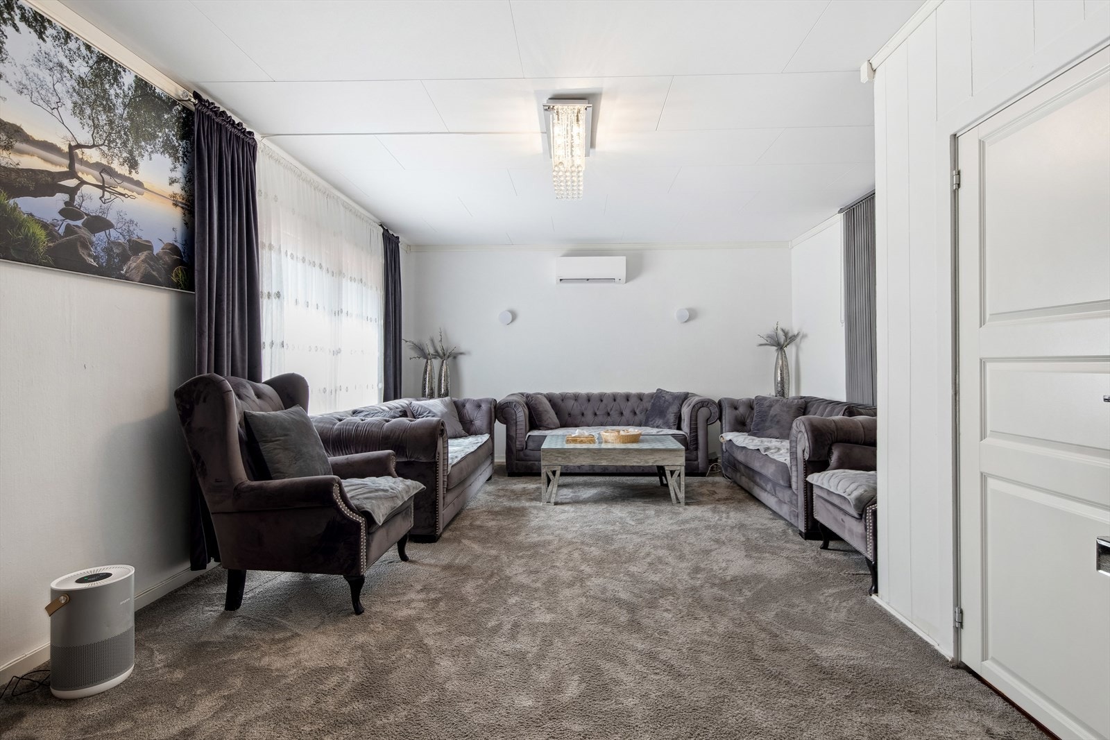 Vinkelstue med varmepumpe. Galleribilde