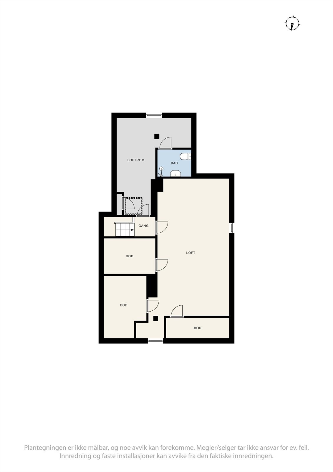 Plantegning - loftstue. Galleribilde