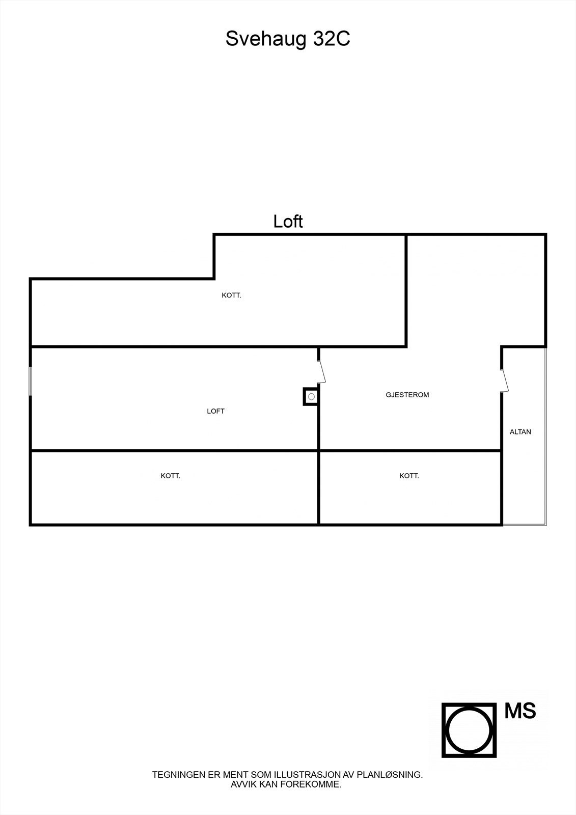 Floorplan letterhead - Svehaug 32C - Loft - 2D Floor Plan Galleribilde