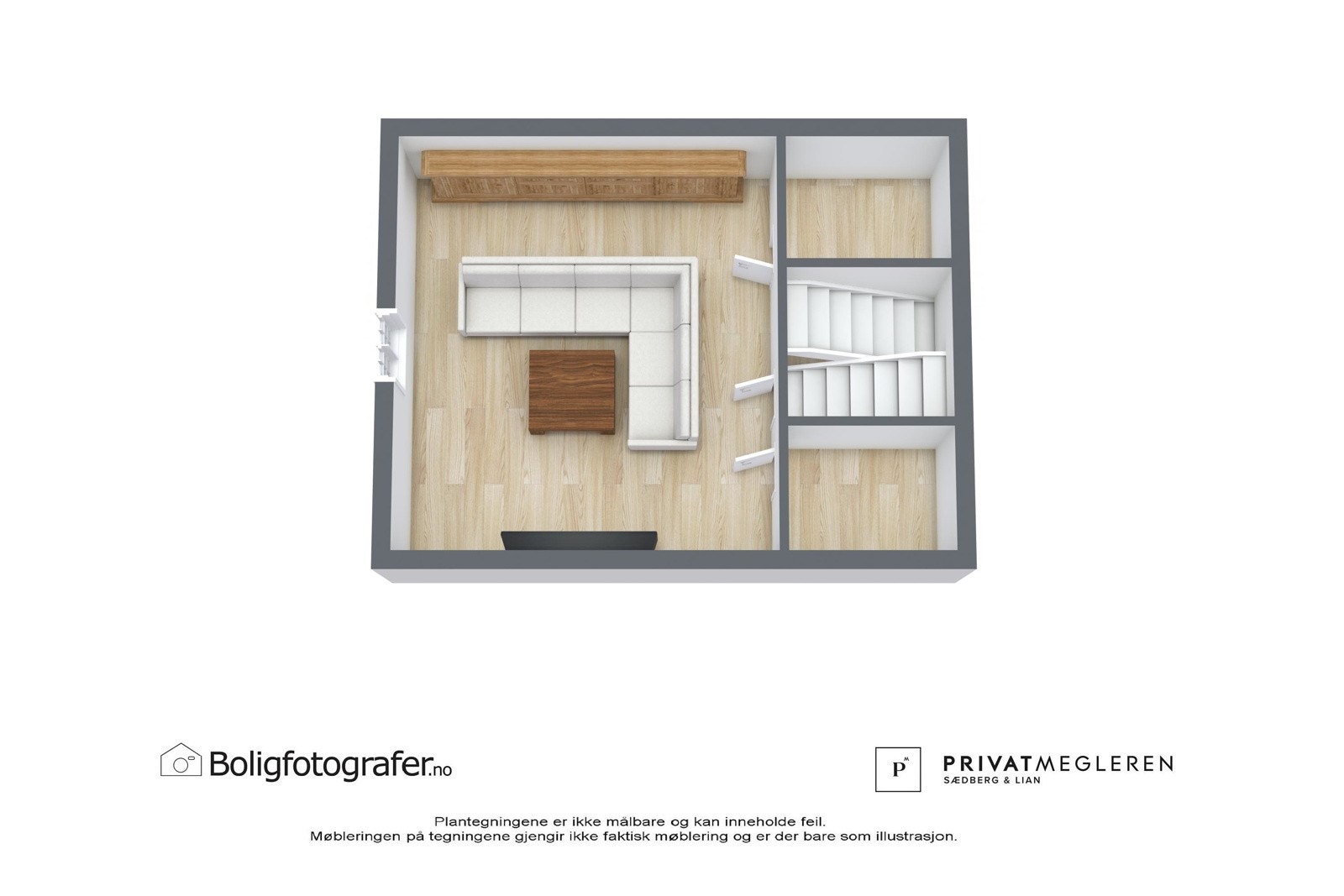 Plantegning loftsetasje - ikke målsatt, kun en illustrasjon. Galleribilde