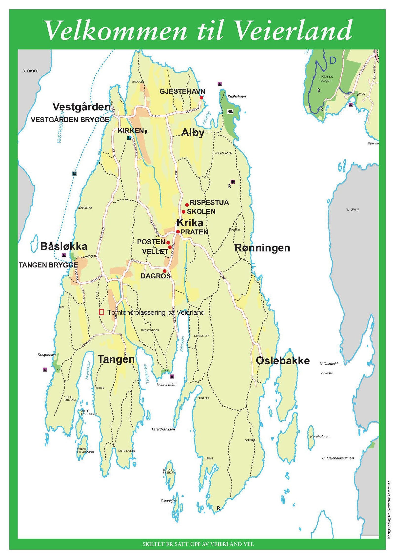 Kart veierland Galleribilde